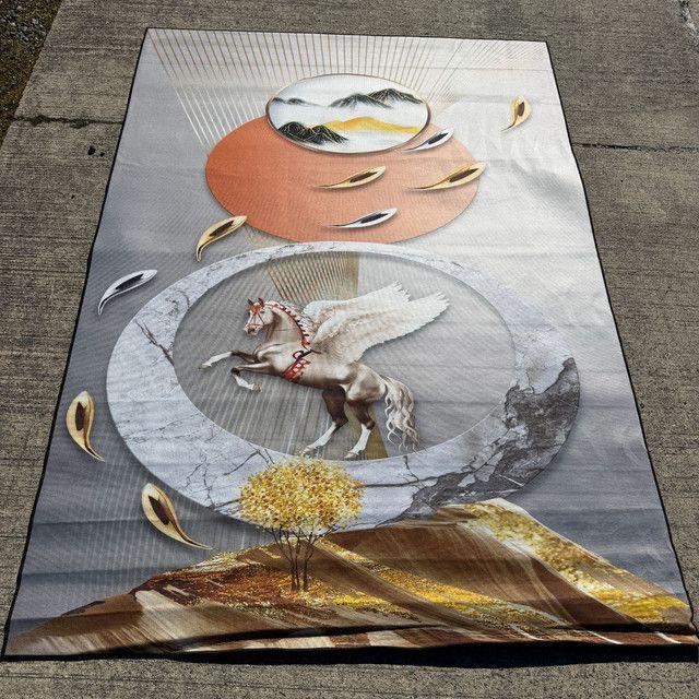 Alfombra De Área 150x200 cm Lisa Borde Reforzado Antideslizante D24-1