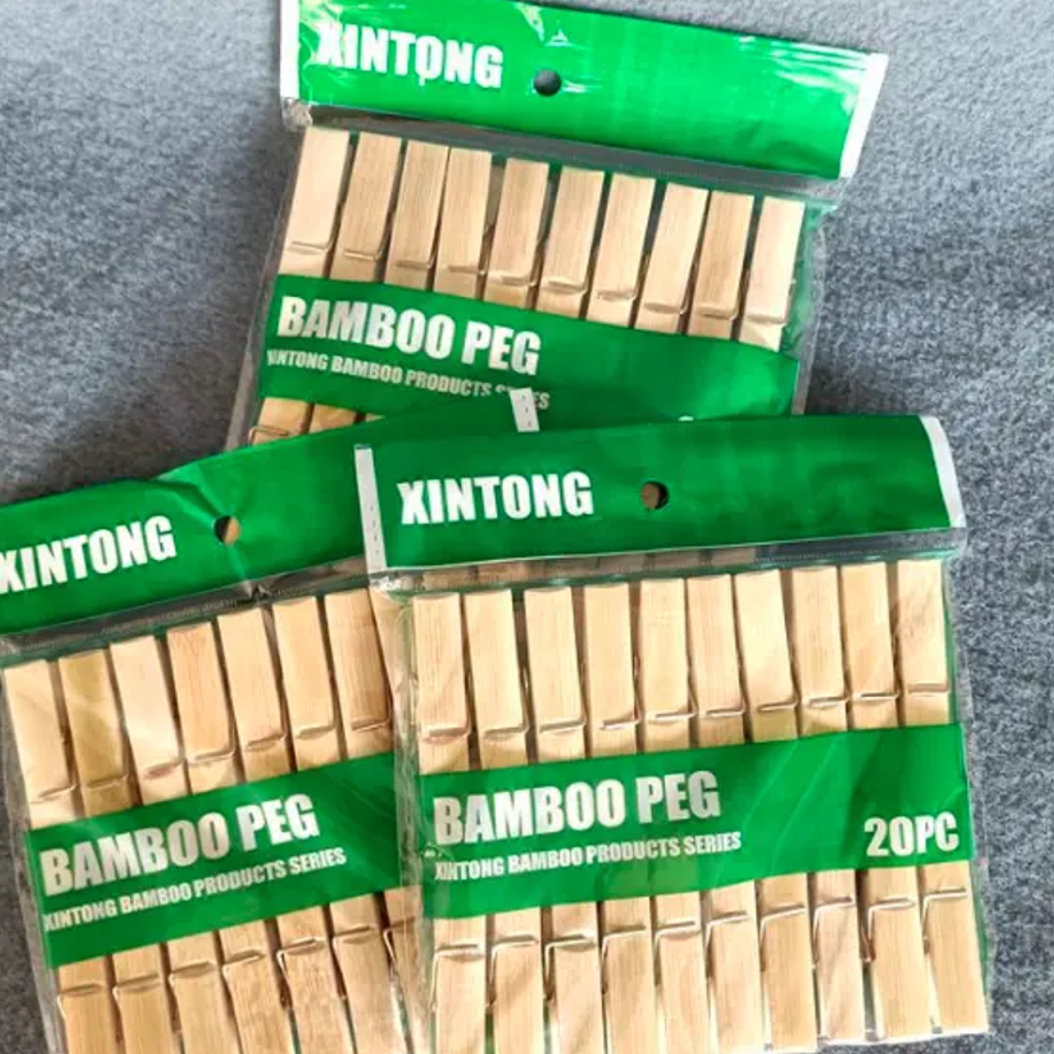 Pinzas De Ropa Madera Bambú Pack X 20 Unidades Resistentes-3