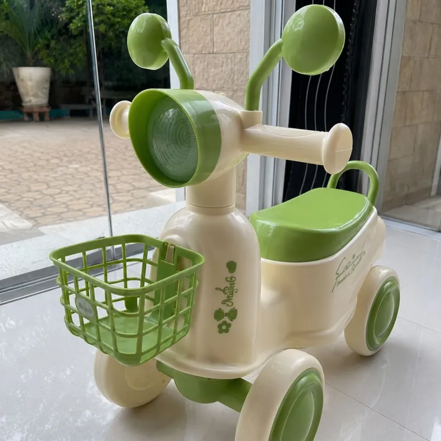 Correpasillos Infantil Tipo Moto Scooter Con Canasto Para Niños-3
