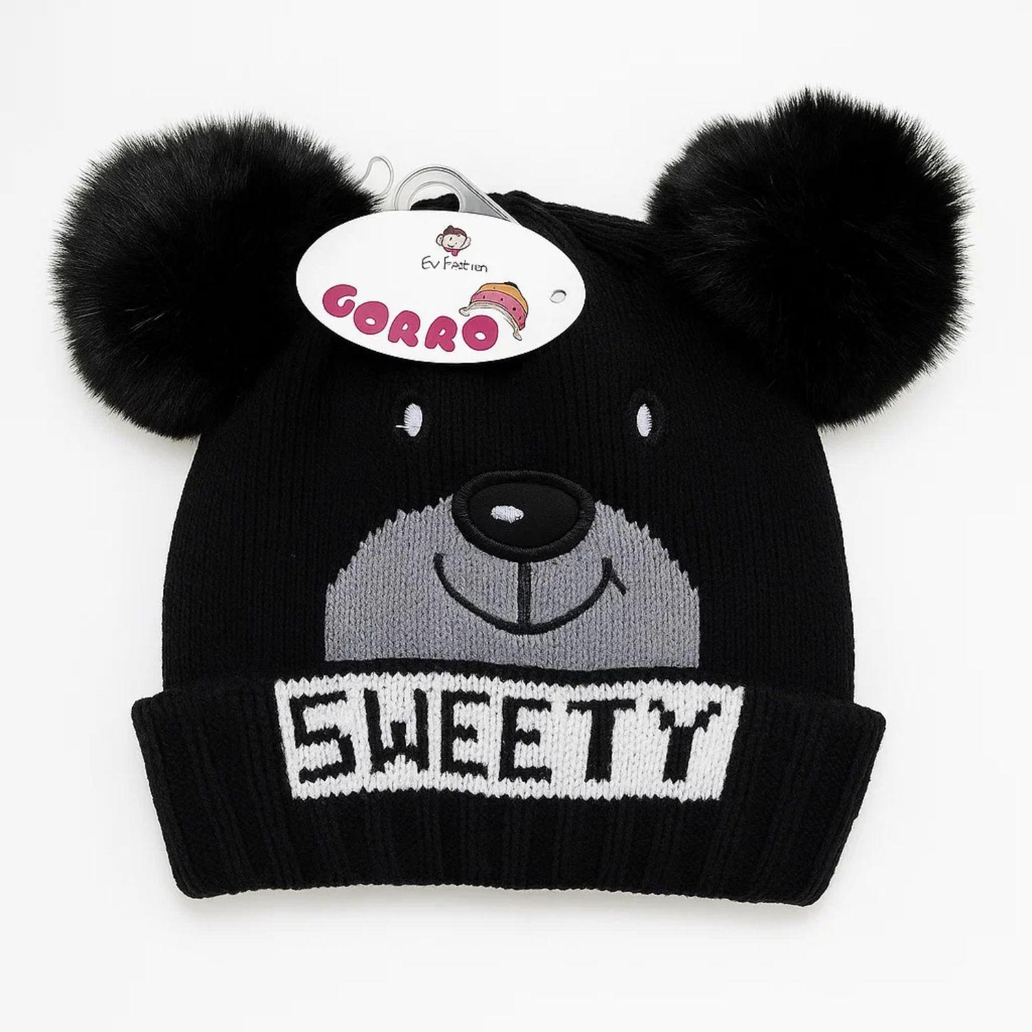 Gorro De Invierno Chiporro Infantil Sweety Oso Con Pompon-2