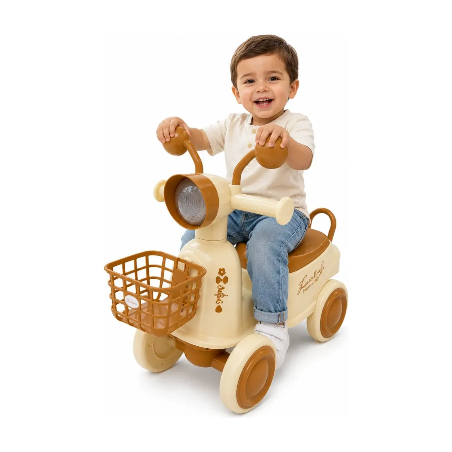 Correpasillos Infantil Tipo Moto Scooter Con Canasto Para Niños-4
