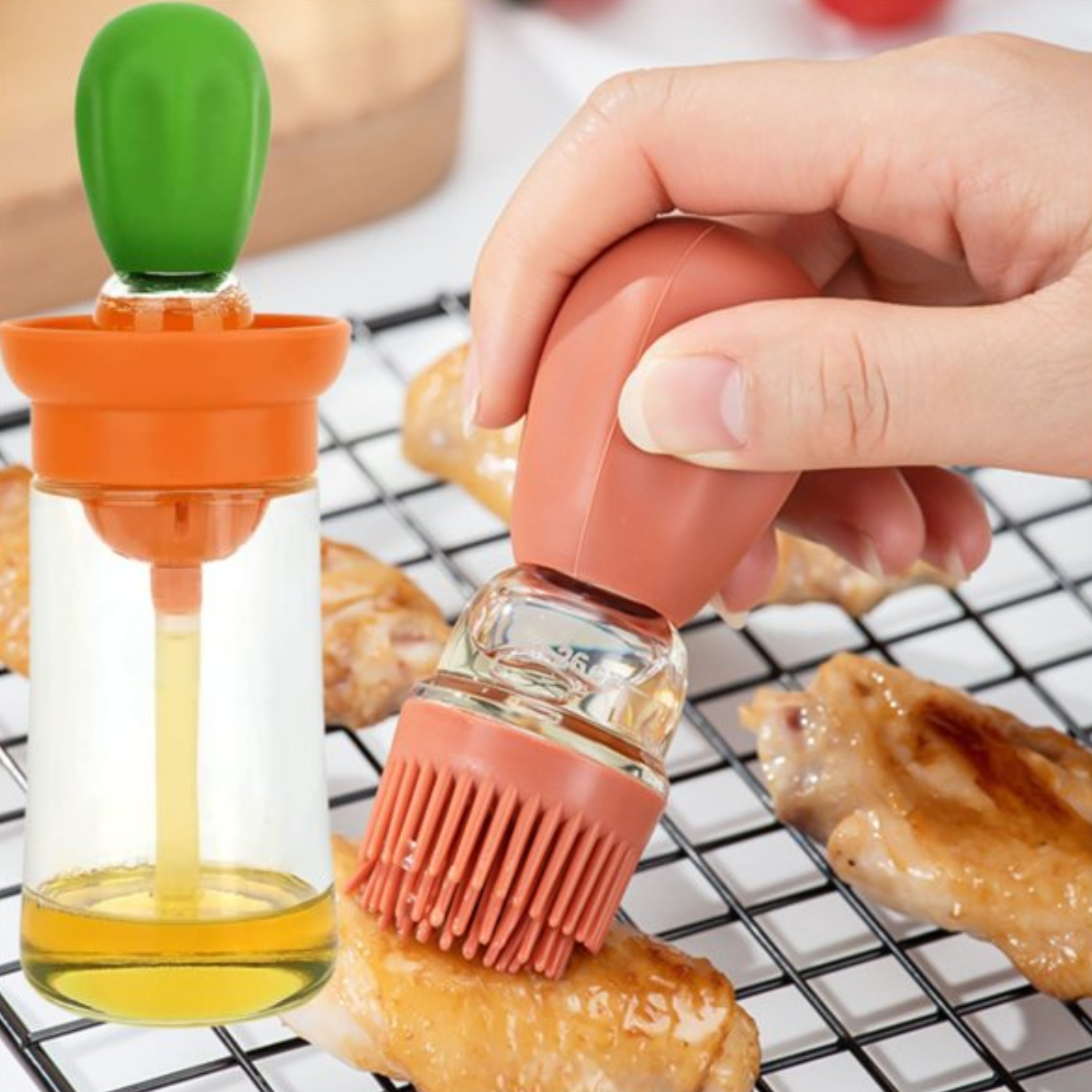 Dispensador Aceite Con Brocha Silicona Botella Vidrio 200ml-4