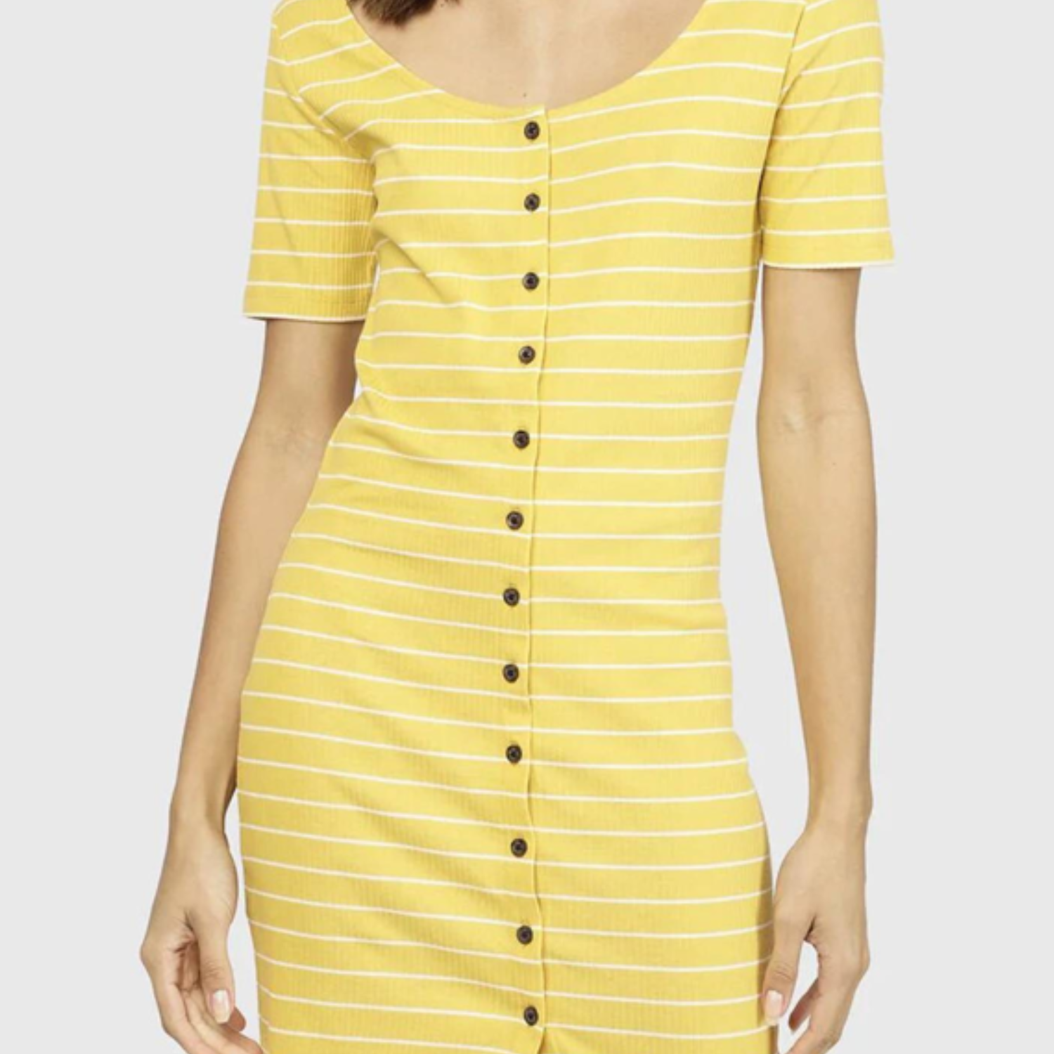 Vestido Ajustado Mujer Jacqueline De Yong Amarillo-3