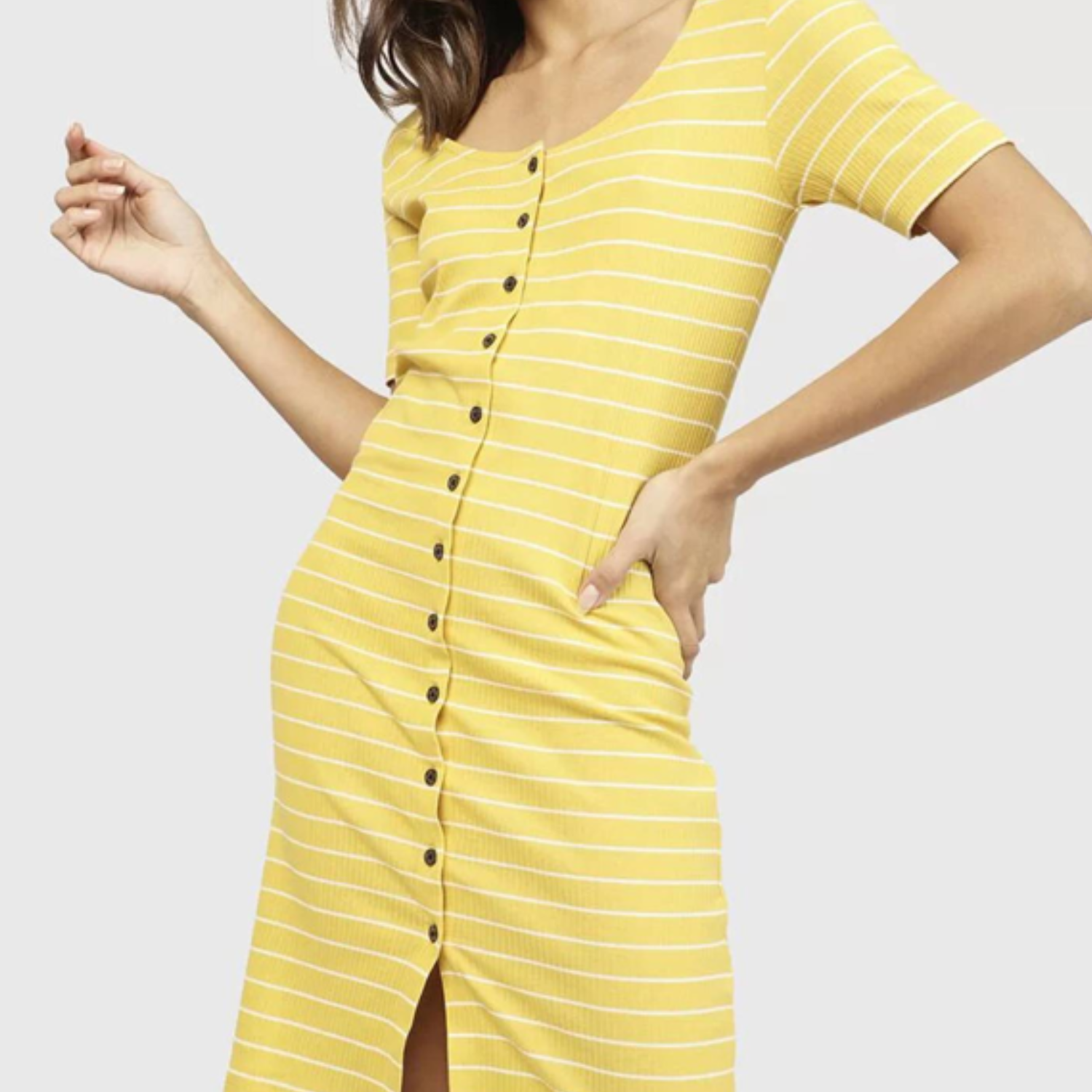 Vestido Ajustado Mujer Jacqueline De Yong Amarillo-5