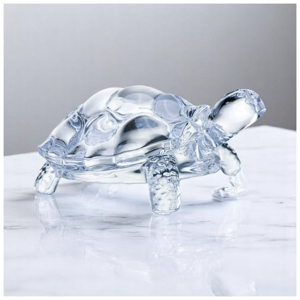 Figura Adorno Tortuga De Vidrio 19 Cm Decoración-4