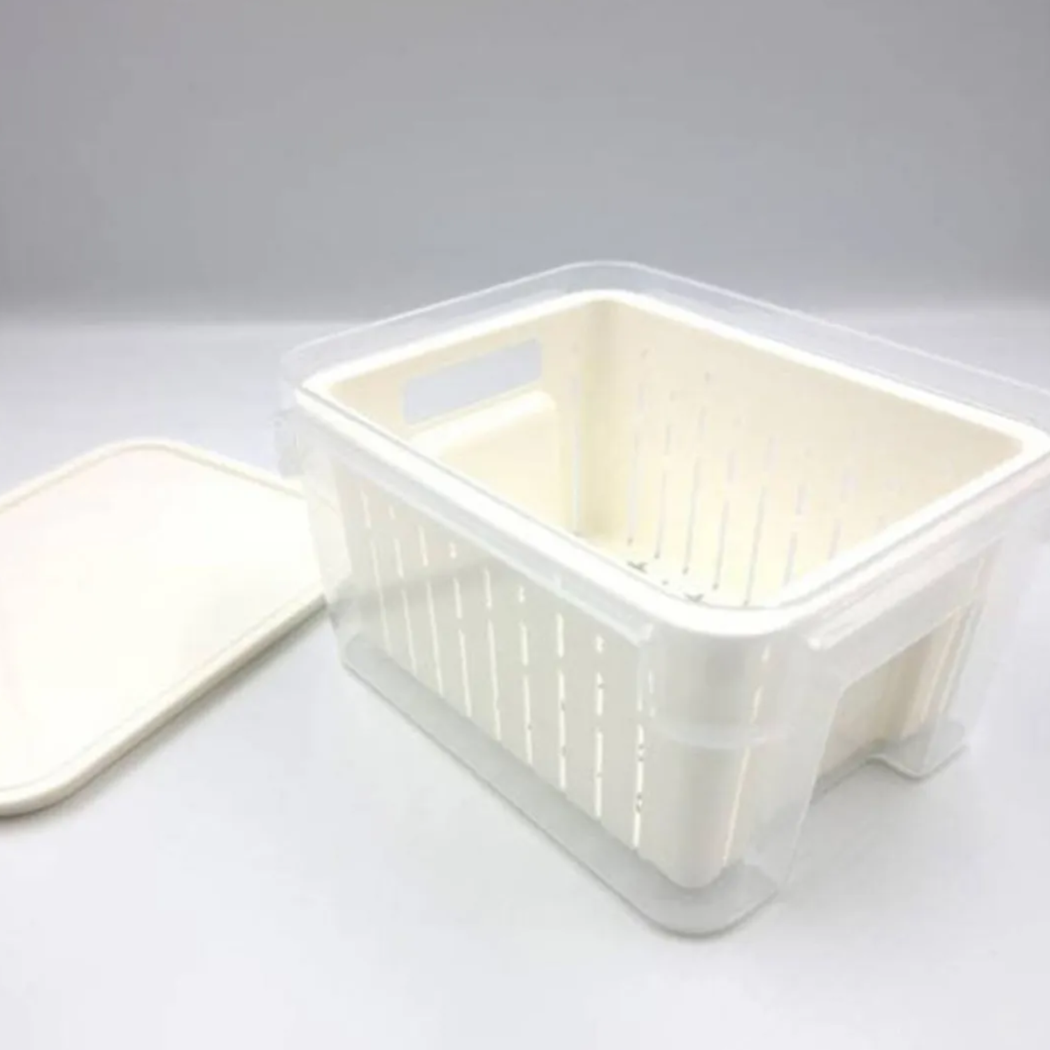 Organizador Refrigerador Con Escurridor Frutas Verduras Beige-2