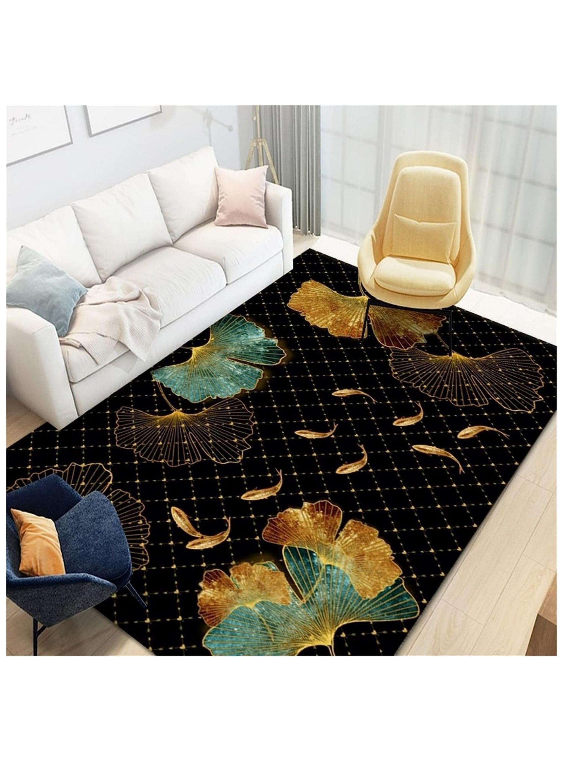 Alfombra Antideslizante Grande 140x200cm Estampada Moderna Para Piso-4