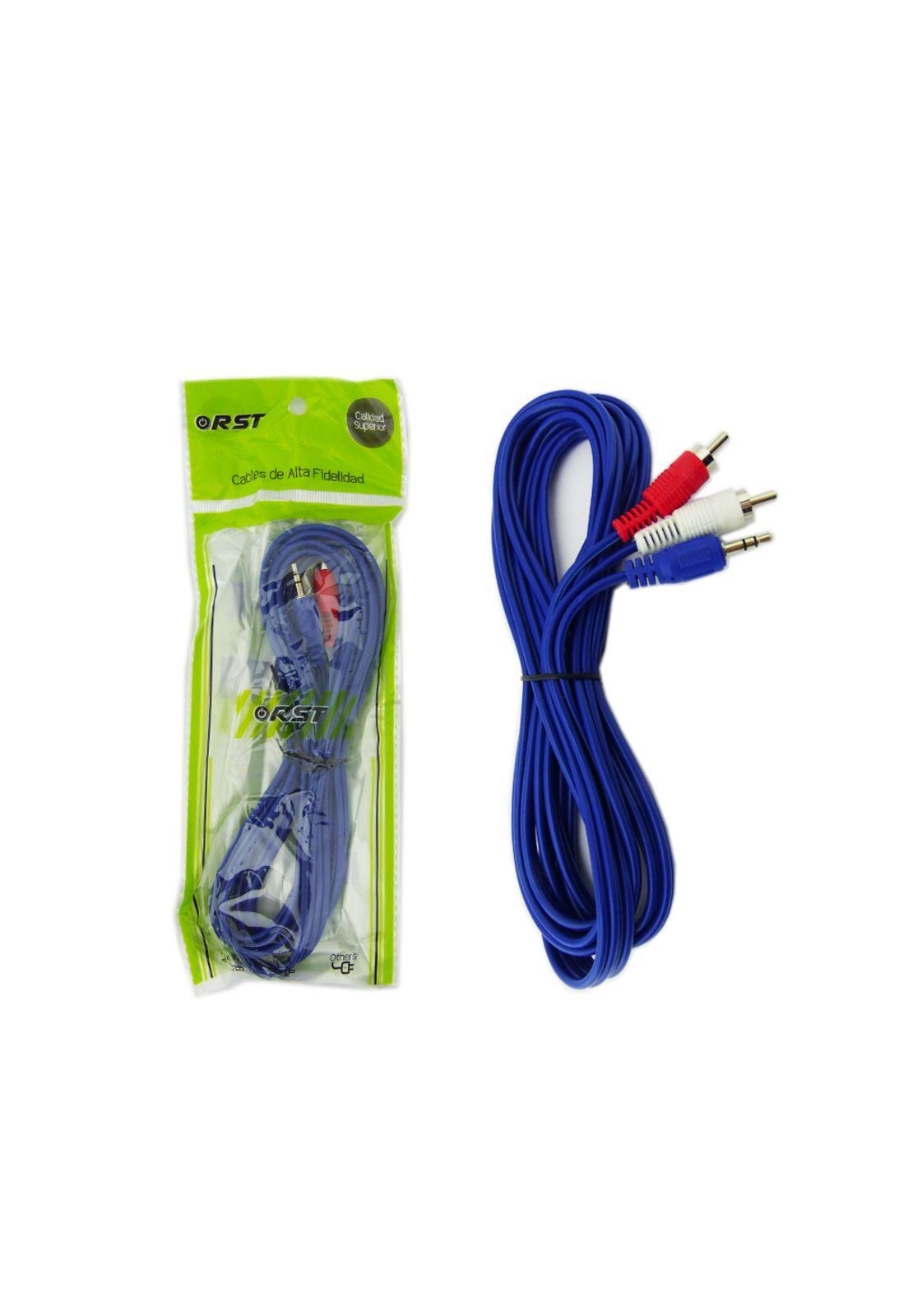 Cable Audio Extension 2x1 Rca 3.5mm 3mts RST-1