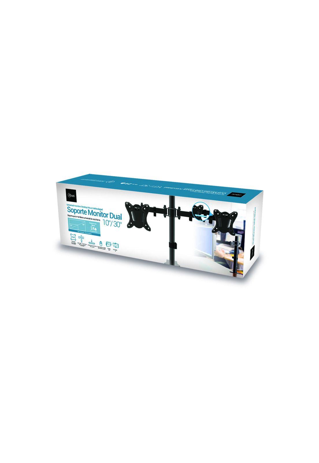 Soporte Dual Monitor Pantalla 10-30" 24k Microlab-2