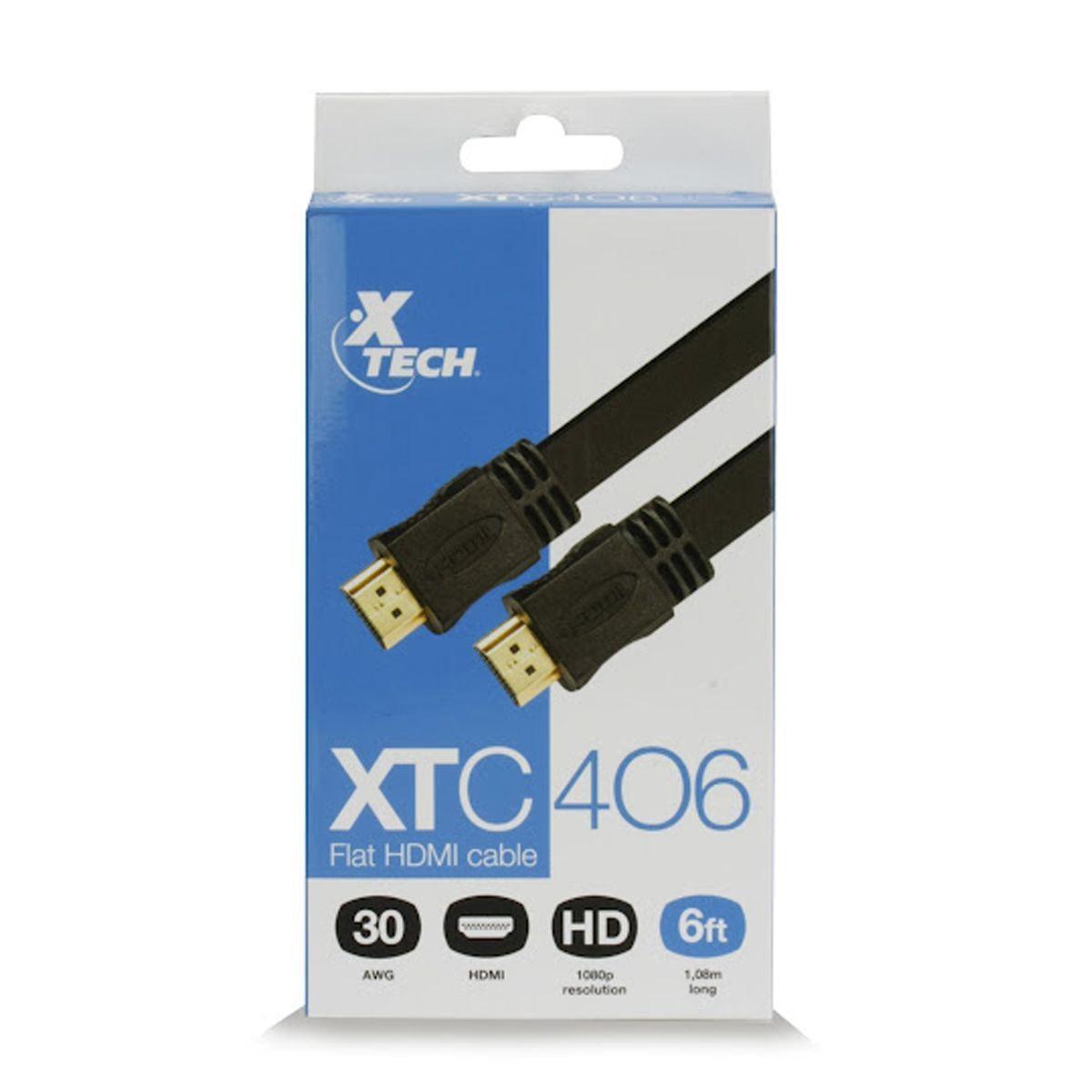 Cable HDMI Flat 4K UHD X-Tech 1.8m XTC-406-1