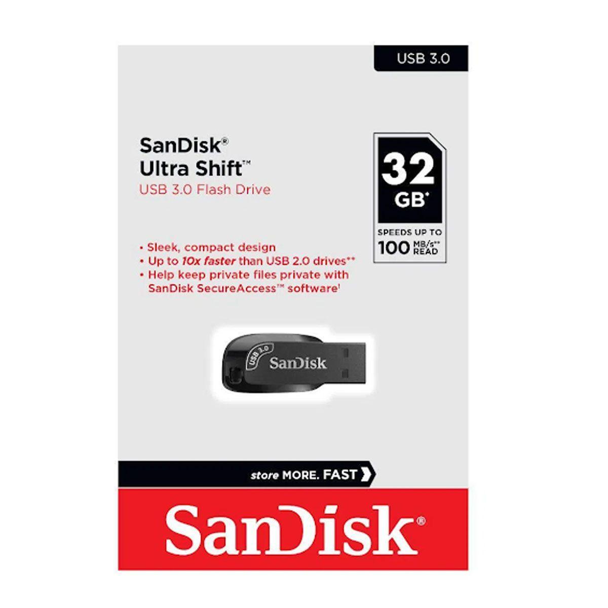 Pendrive Sandisk CZ410 Shift USB 32GB 3.0 Usb 3.0-1