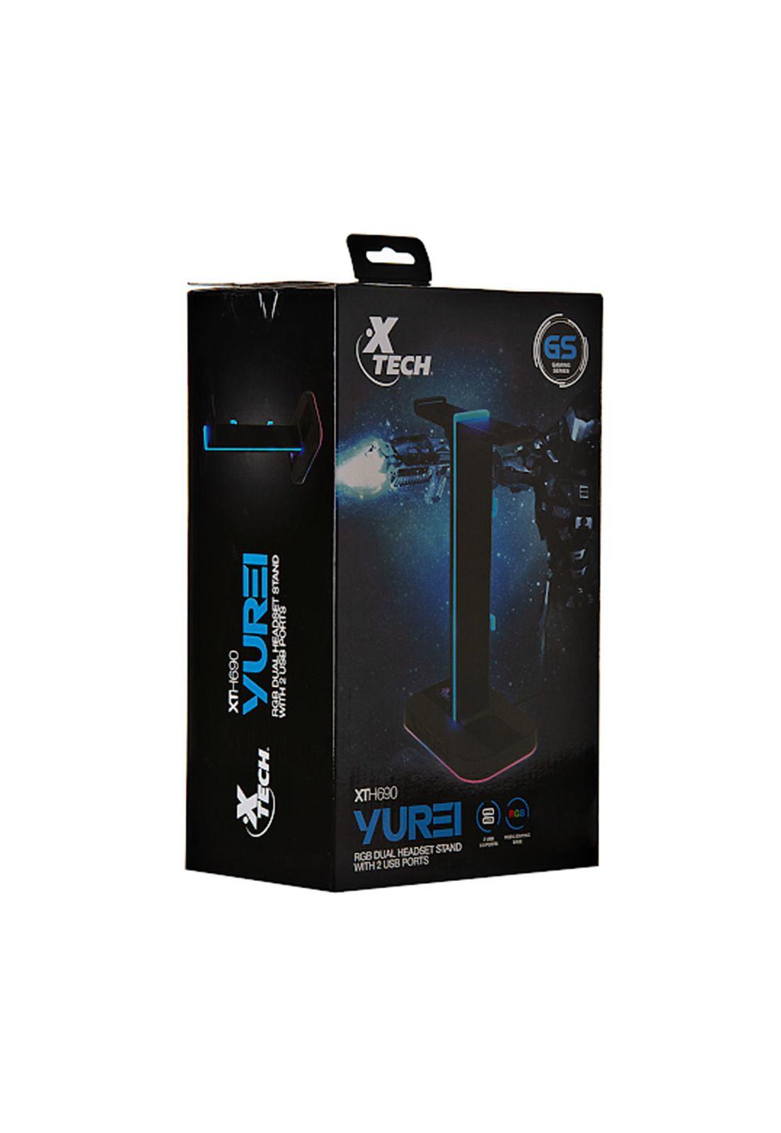 Soporte Auriculares Luces RGB Hub USB X-Tech Yurei-2