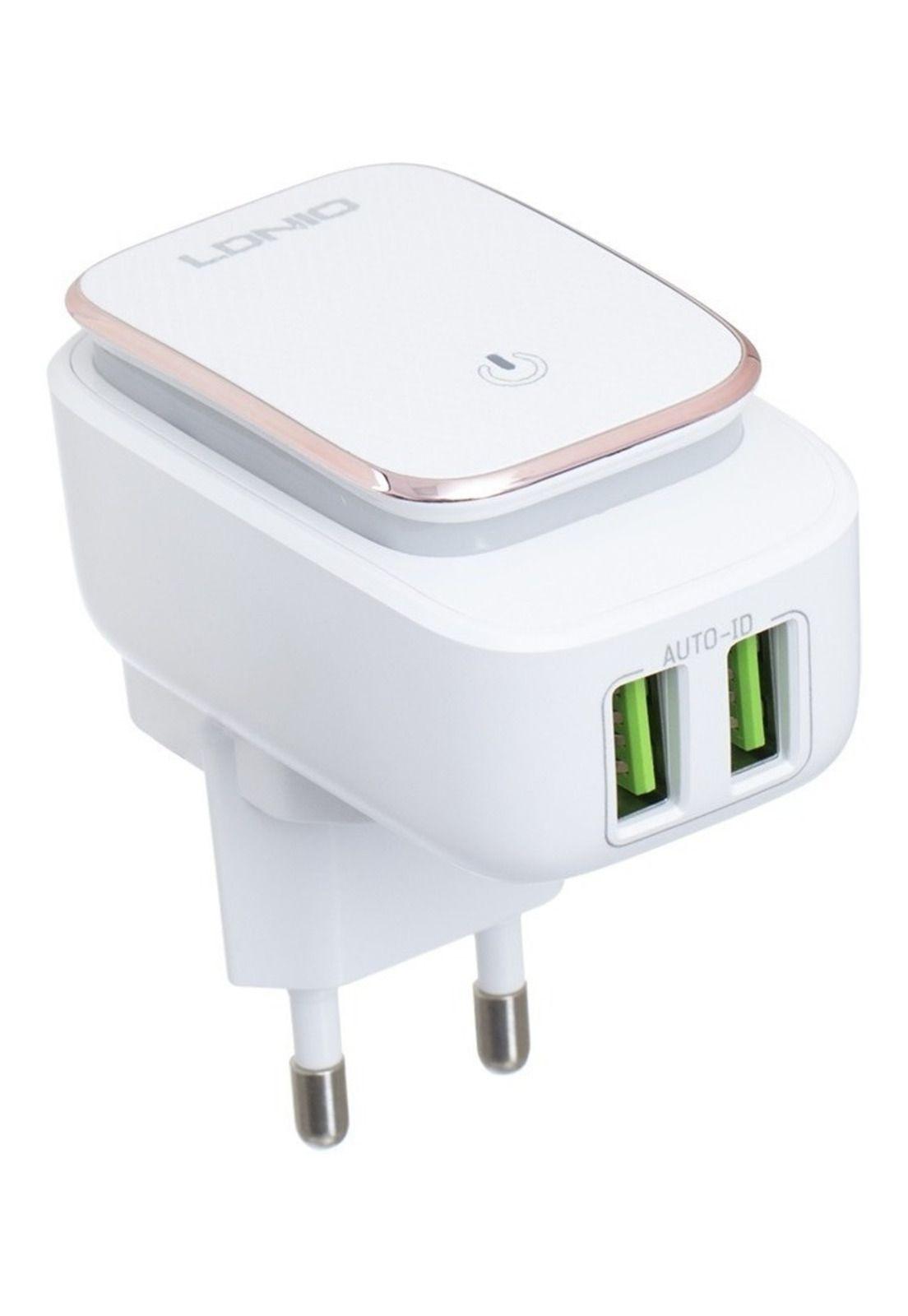 Cargador 2.4a Usb Dual Ilumina Cable Micro Usb Ldnio A2205-0