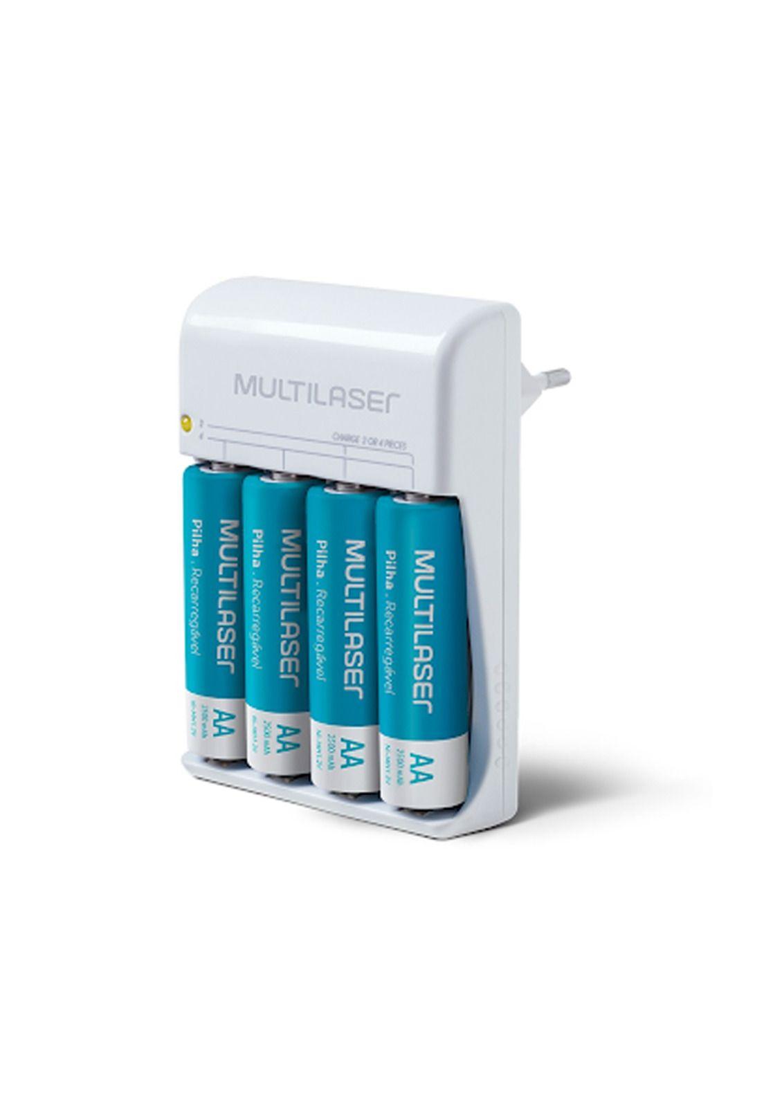 Cargador Pilas AA/AAA 4-Slot Multilaser + 4 pilas AA-0