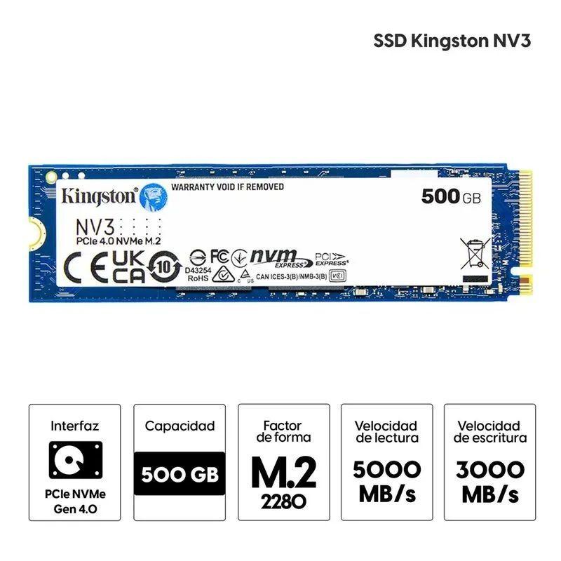 Disco Kingston Ssd 500gb Nv3 M.2 Nvme 2280 Pcie 4.0 -5