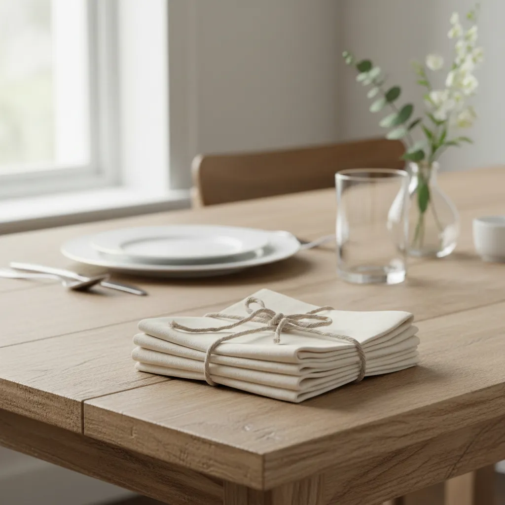 Pack X 4 Servilletas De Tela 45x45 Cm Algodón Crea Crudo-2