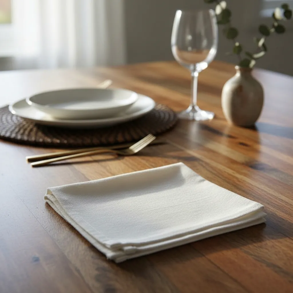 Pack X 4 Servilletas De Tela 45x45 Cm Algodón Crea Crudo-3