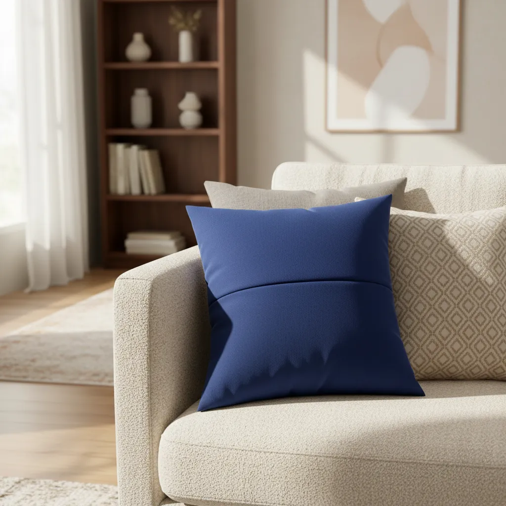 Funda De Cojin Azul Oscuro 45x45cm Colores Intensos Para Sofas Y Camas-2
