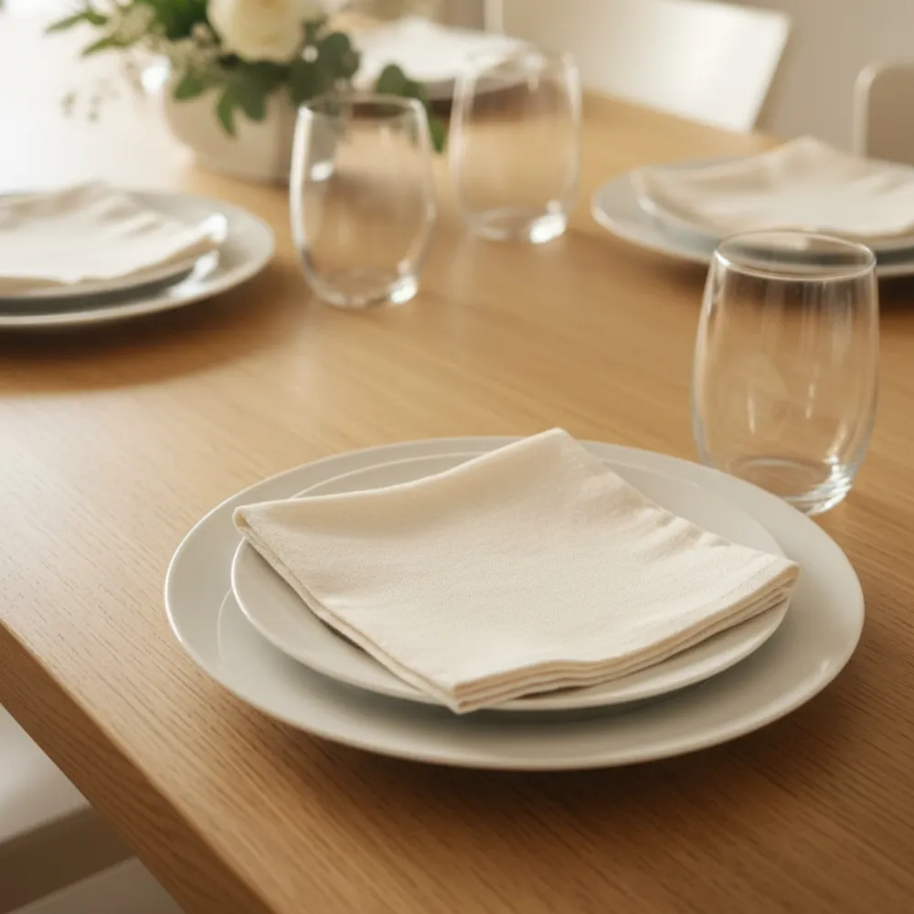 Pack X 20 Servilletas De Tela 45x45 Cm Algodón Crea Crudo-2