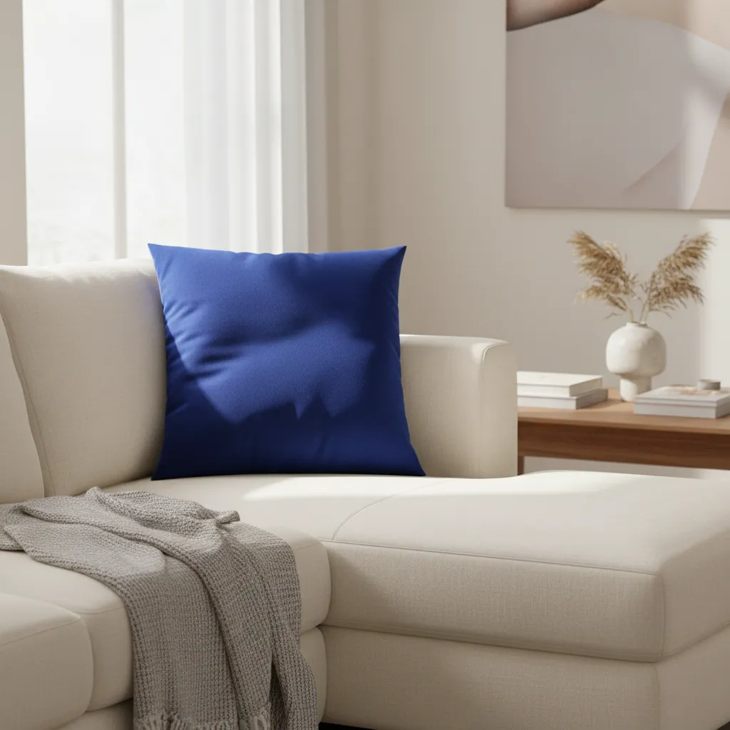 Cojin Azul Oscuro Con Relleno 45x45cm Para Sofas Y Cama-3
