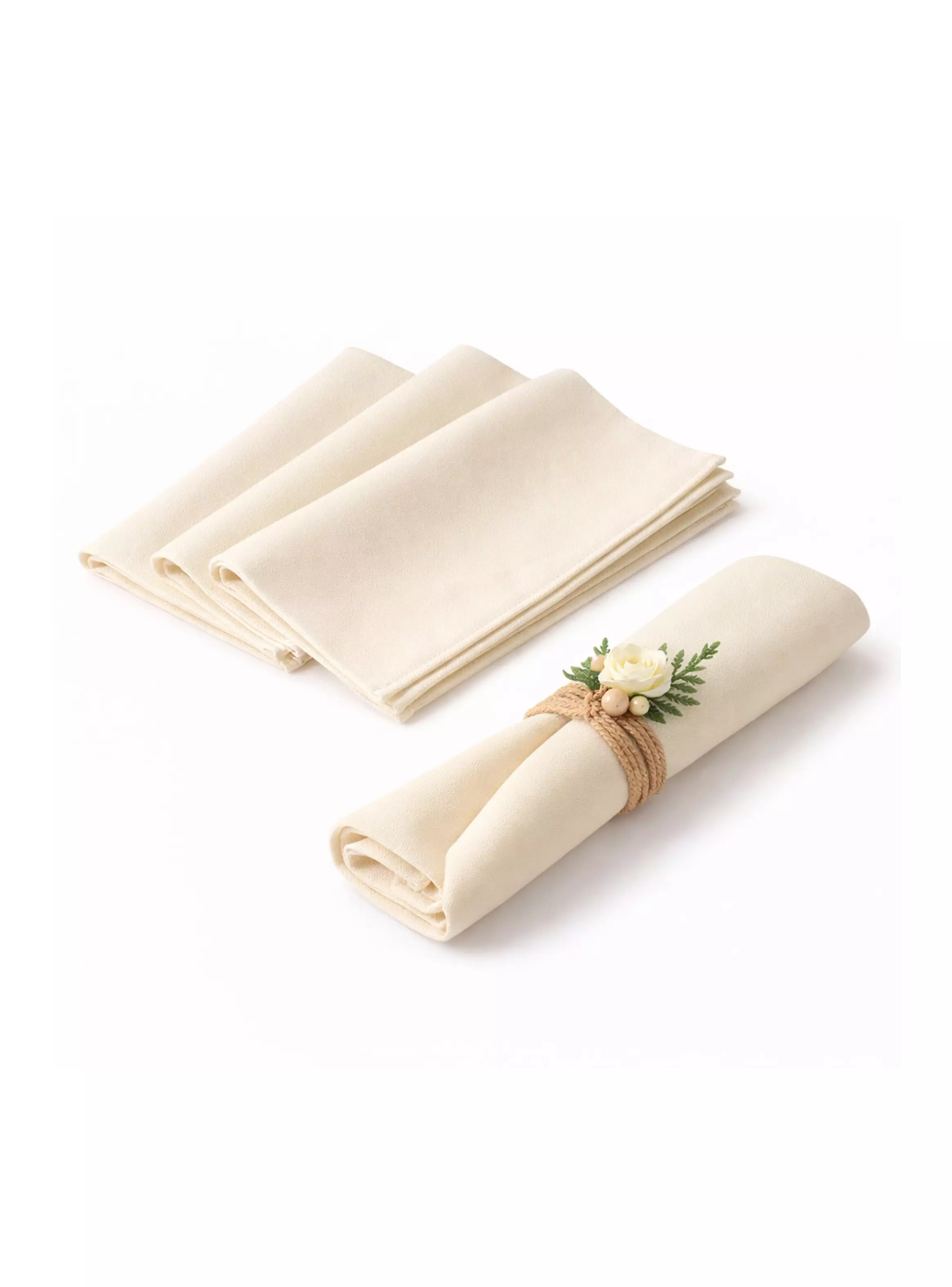 Pack X4 Servilletas De Tela 30x30 Cm Marfil Intenso-3