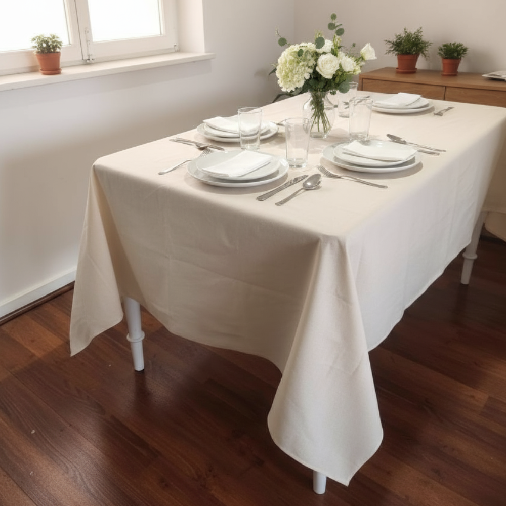 Pack 5 Manteles 220×160 cm Algodón Crea color Crudo Acron Studio-2