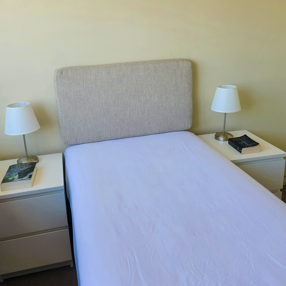 Respaldo de Cama Minimalista 1 Plaza - Lino Beige - 90x50 cm - Acron Studio-2