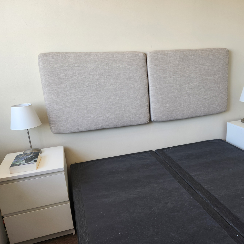 Respaldo de Cama Minimalista 2 Plazas - Lino Beige - 160x60 cm - Acron Studio-5