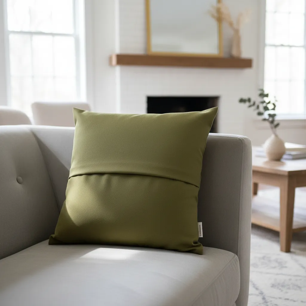 Cojin Verde Oliva Con Relleno 45x45cm Para Sofas Y Cama-3