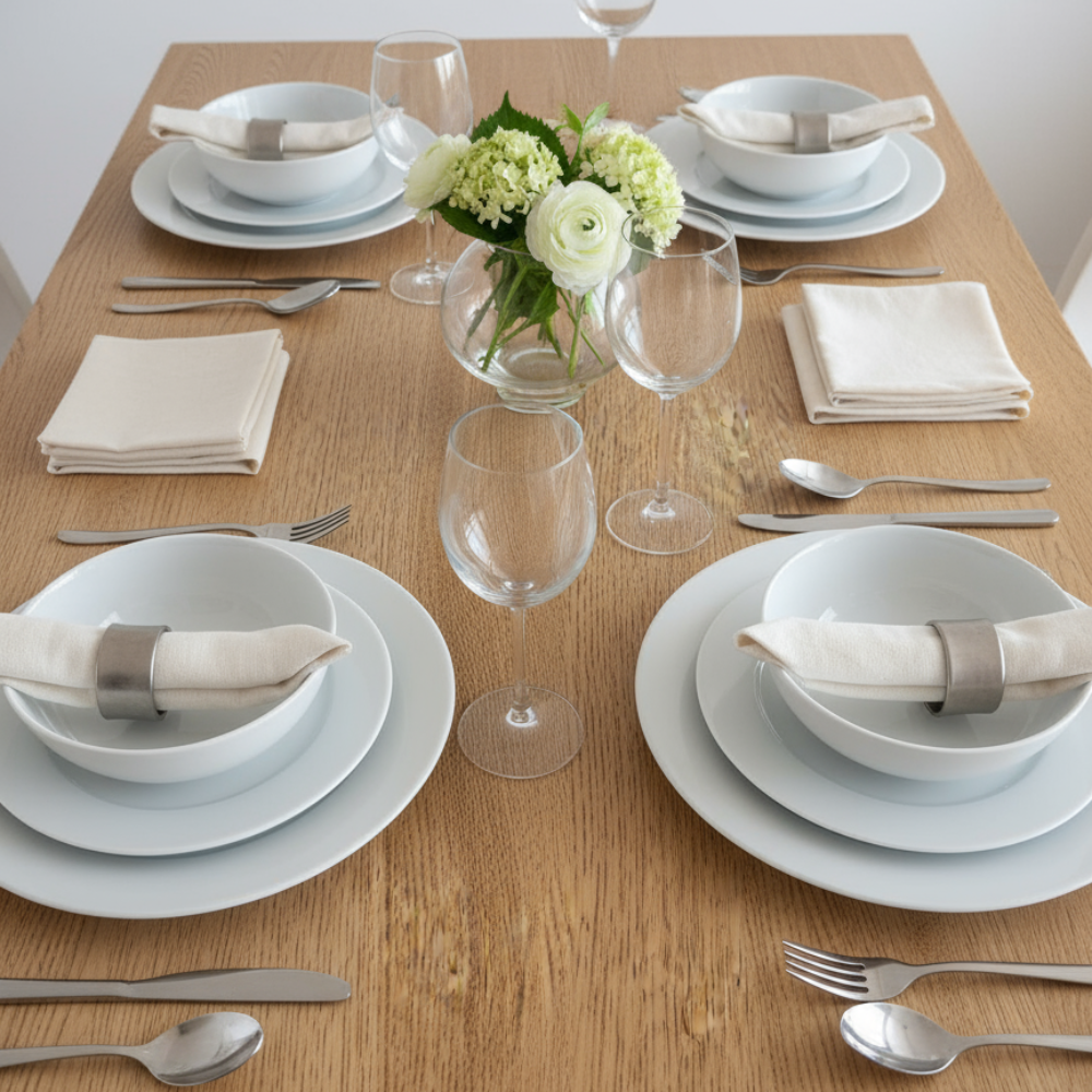 Pack de 4 servilletas de tela 30×30 cm Algodón crea color crudo Acron Studio-3