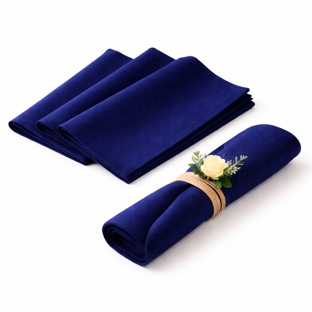 Pack X4 Servilletas De Tela 30x30 Cm Azul Oscuro Intenso-3