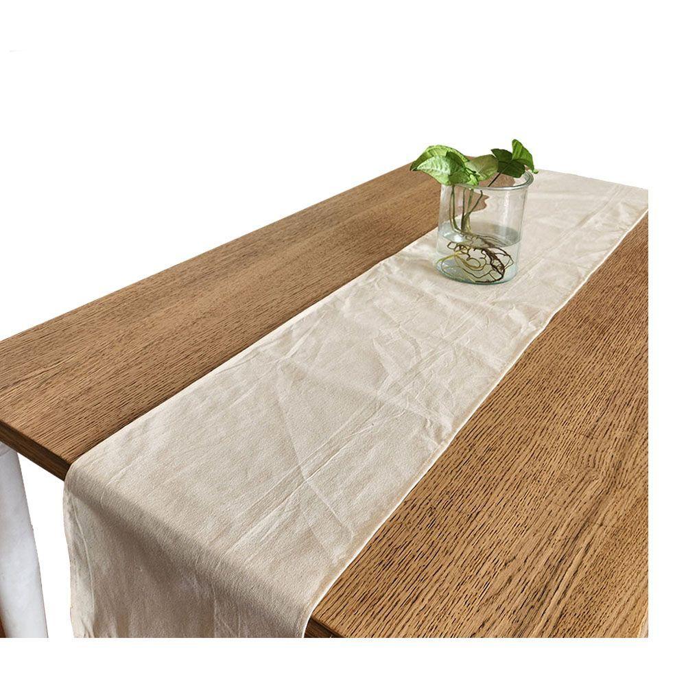 THIRA Camino de Mesa- Algodón Crea Crudo 30x160 cm-2