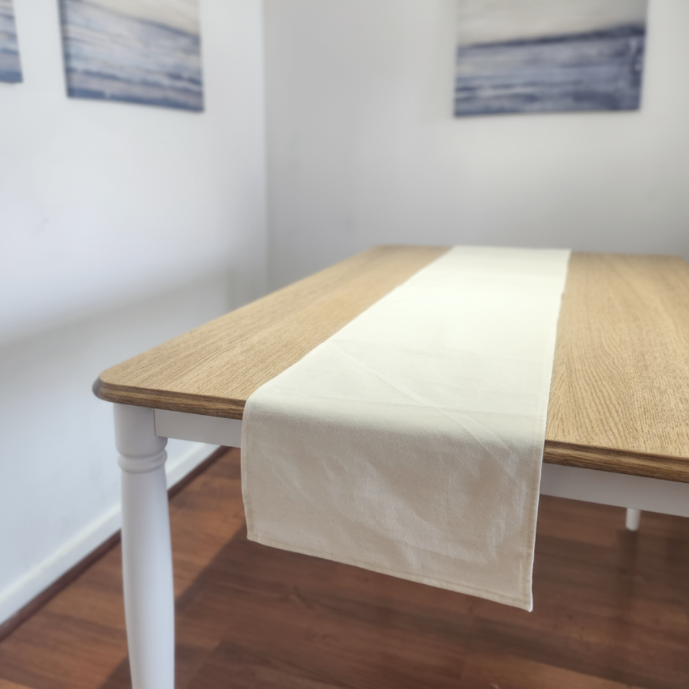 	 Camino de mesa 30×160 cm Algodón crea crudo Textura natural Acron Studio-2