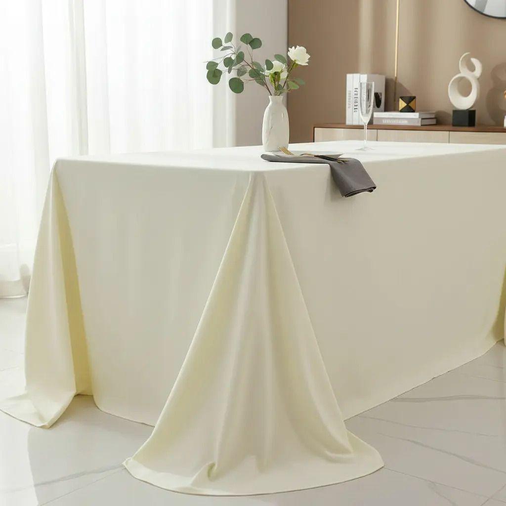 Mantel Rectangular Marfil 210x145 Cm para comedor y Banqueteria-2