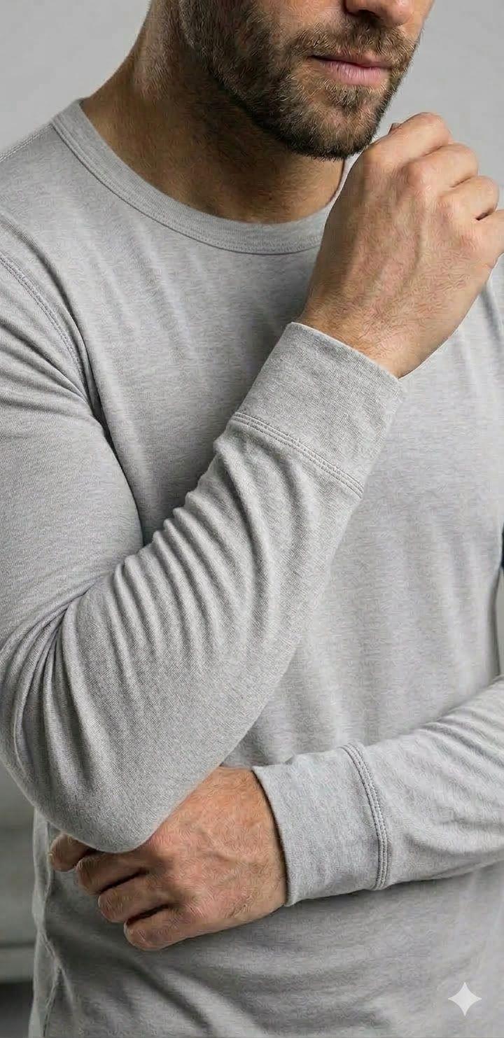 X3 POLERAS DE ALGODON - PRIMERA CAPA CUELLO REDONDO HOMBRE-2