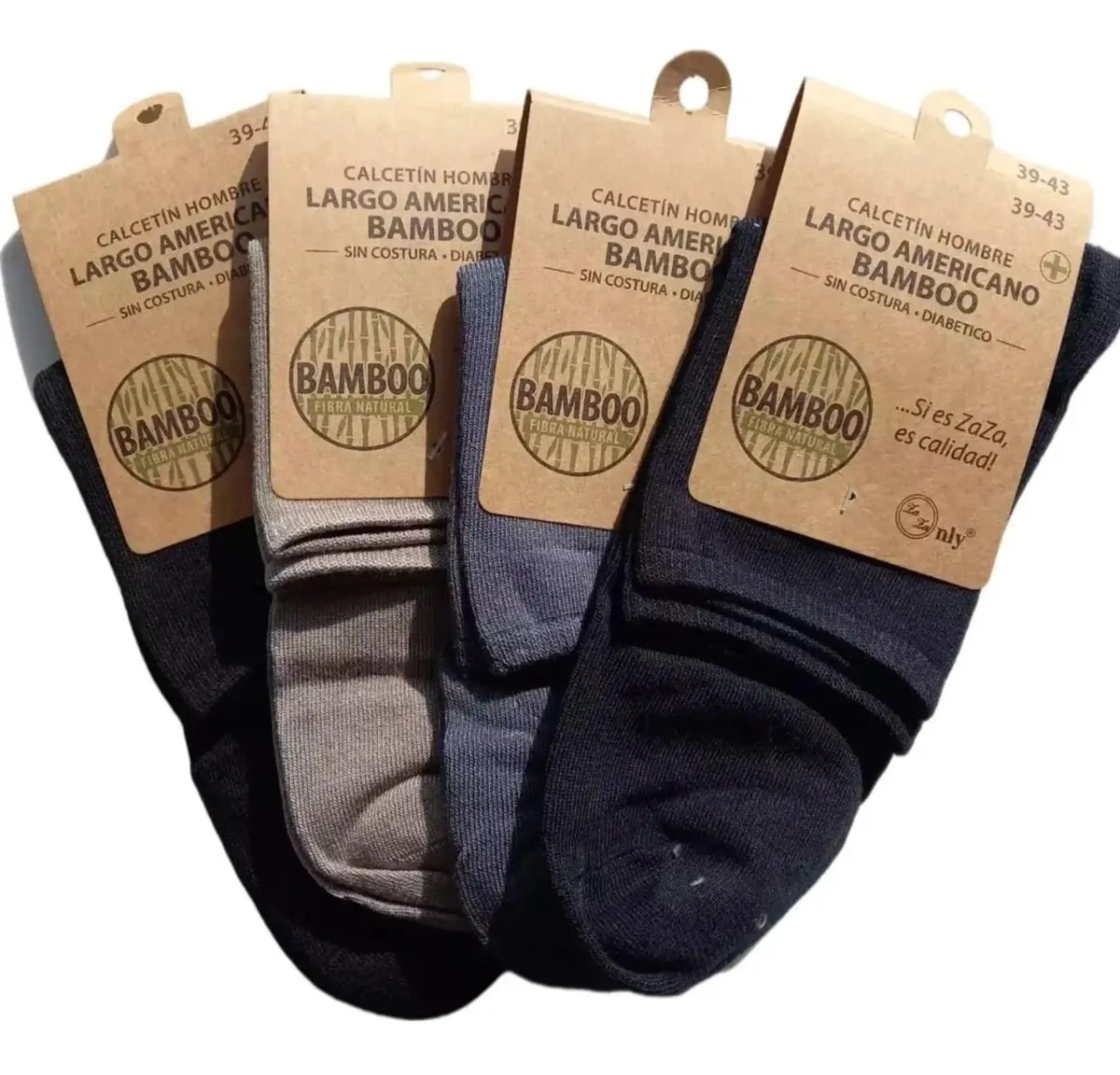 X6 Calcetines Bambú Largo Americano Sin Costura Diabetico-0
