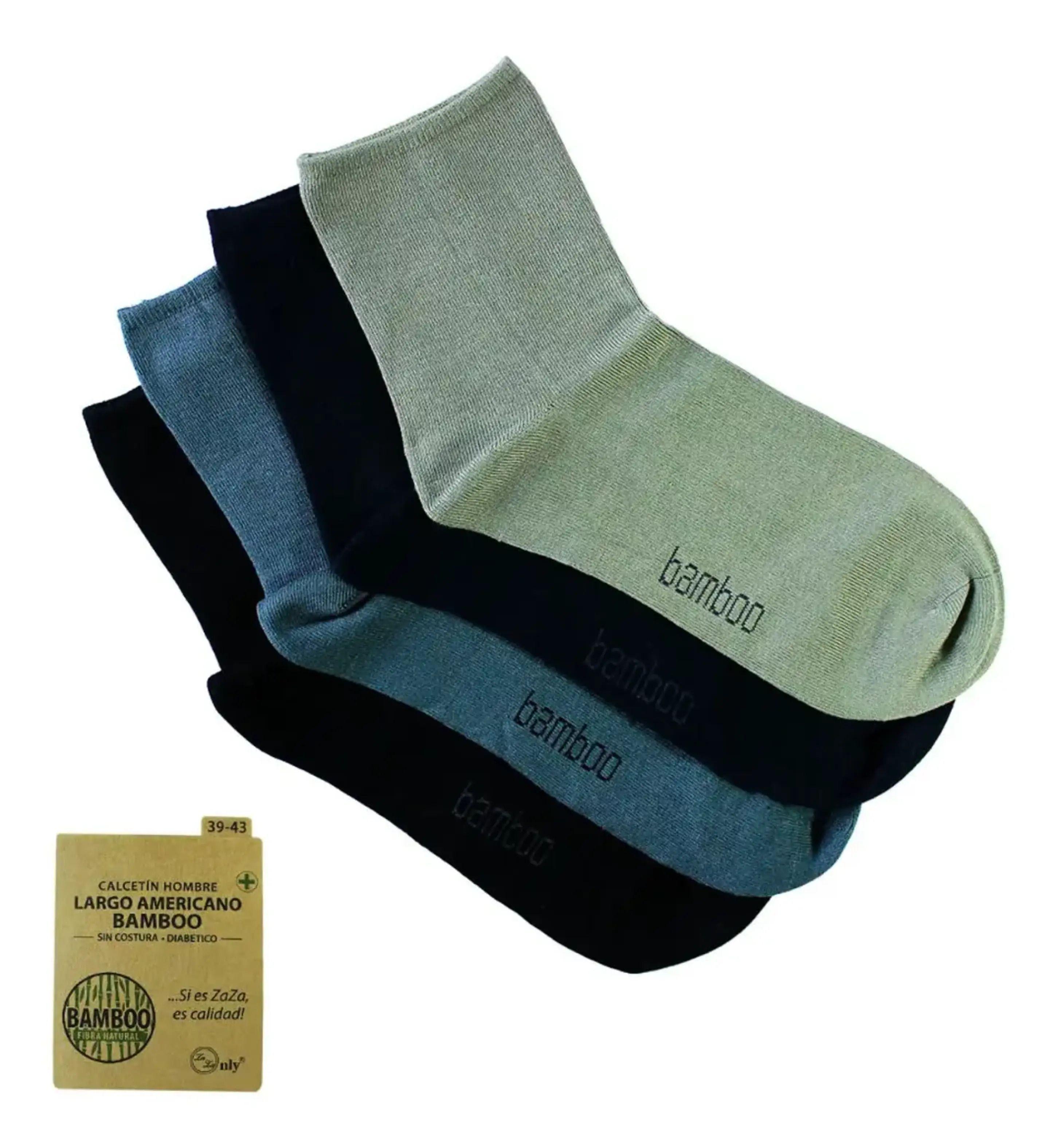 X6 Calcetines Bambú Largo Americano Sin Costura Diabetico-2