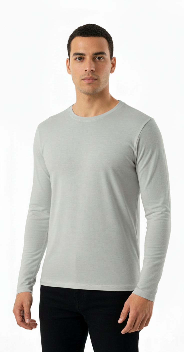 4 Poleras Cuello Redondo - Primera Capa Hombre - Fibra Bambú-3