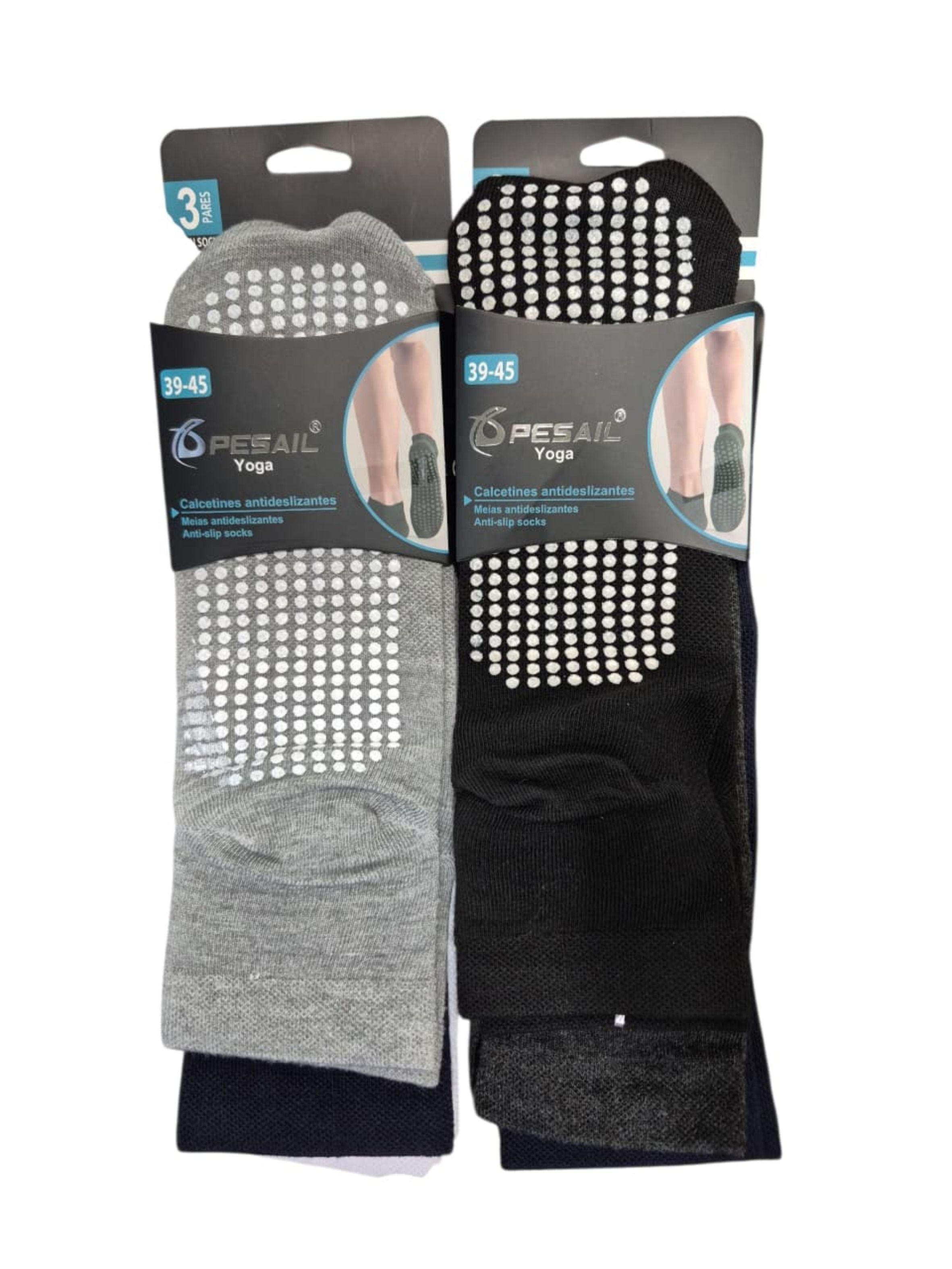 3 Pares Calcetas Antideslizante Hombre - Yoga Danza Fitness-4