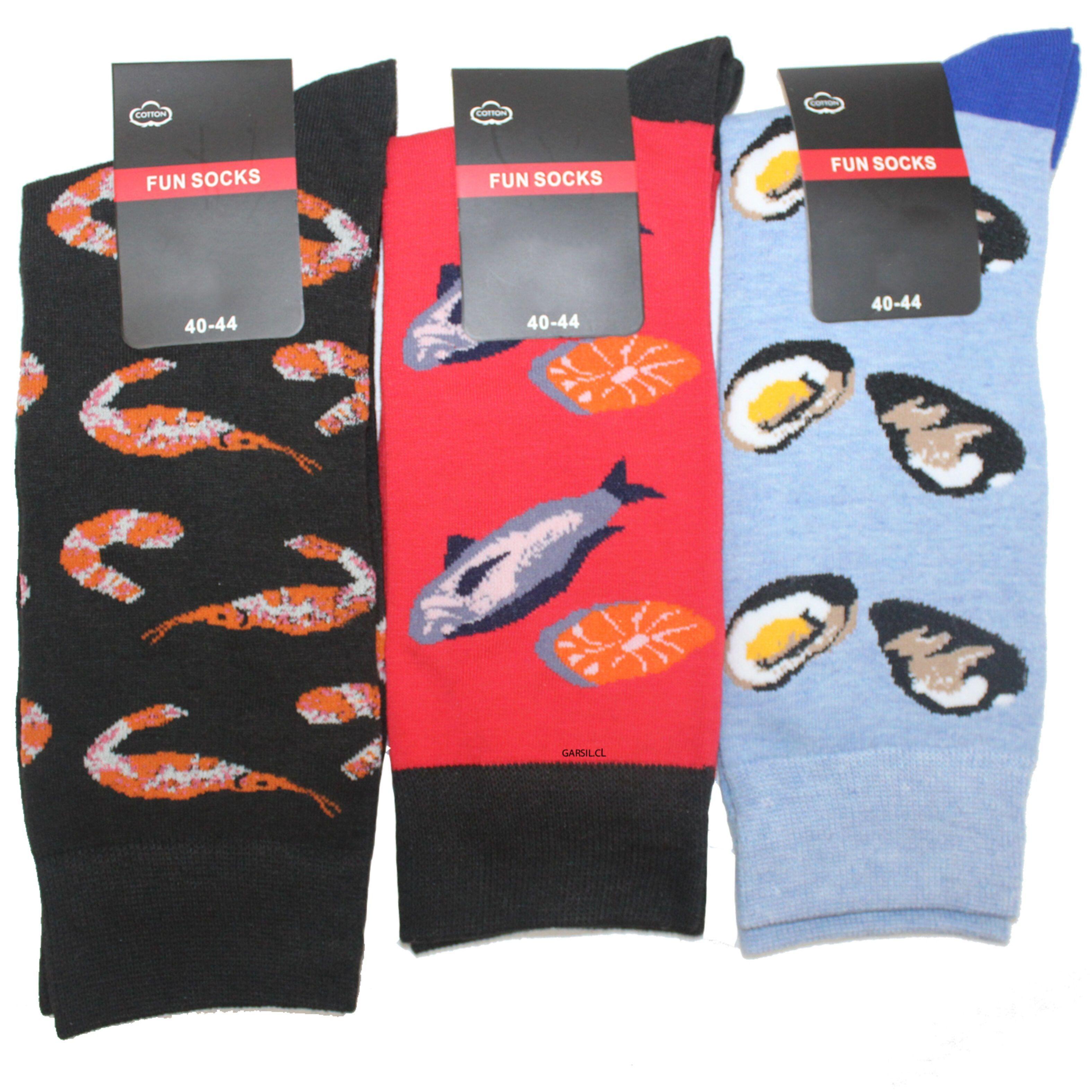 12 Calcetines De Algodón Para Hombre Con Diseños Divertidos-0