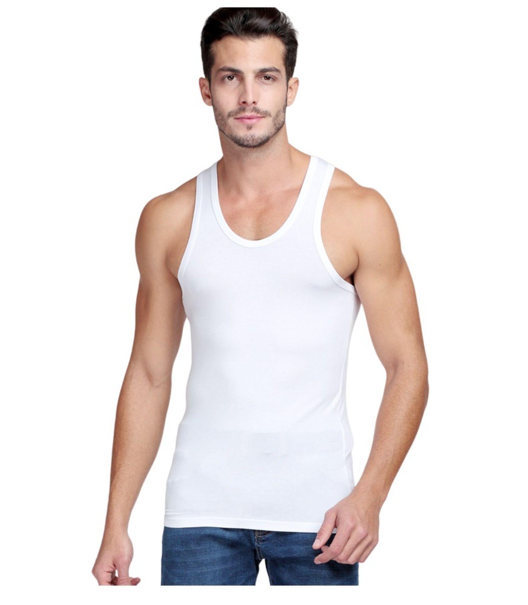 3 Poleras Musculosas De Algodón Cuello Redondo Para Hombre -2