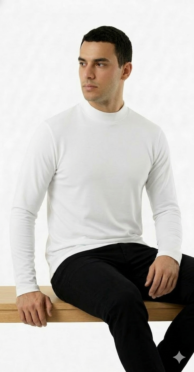 x3 Beatle - Primera Capa Para Hombre Cuello Alto De Algodón-4