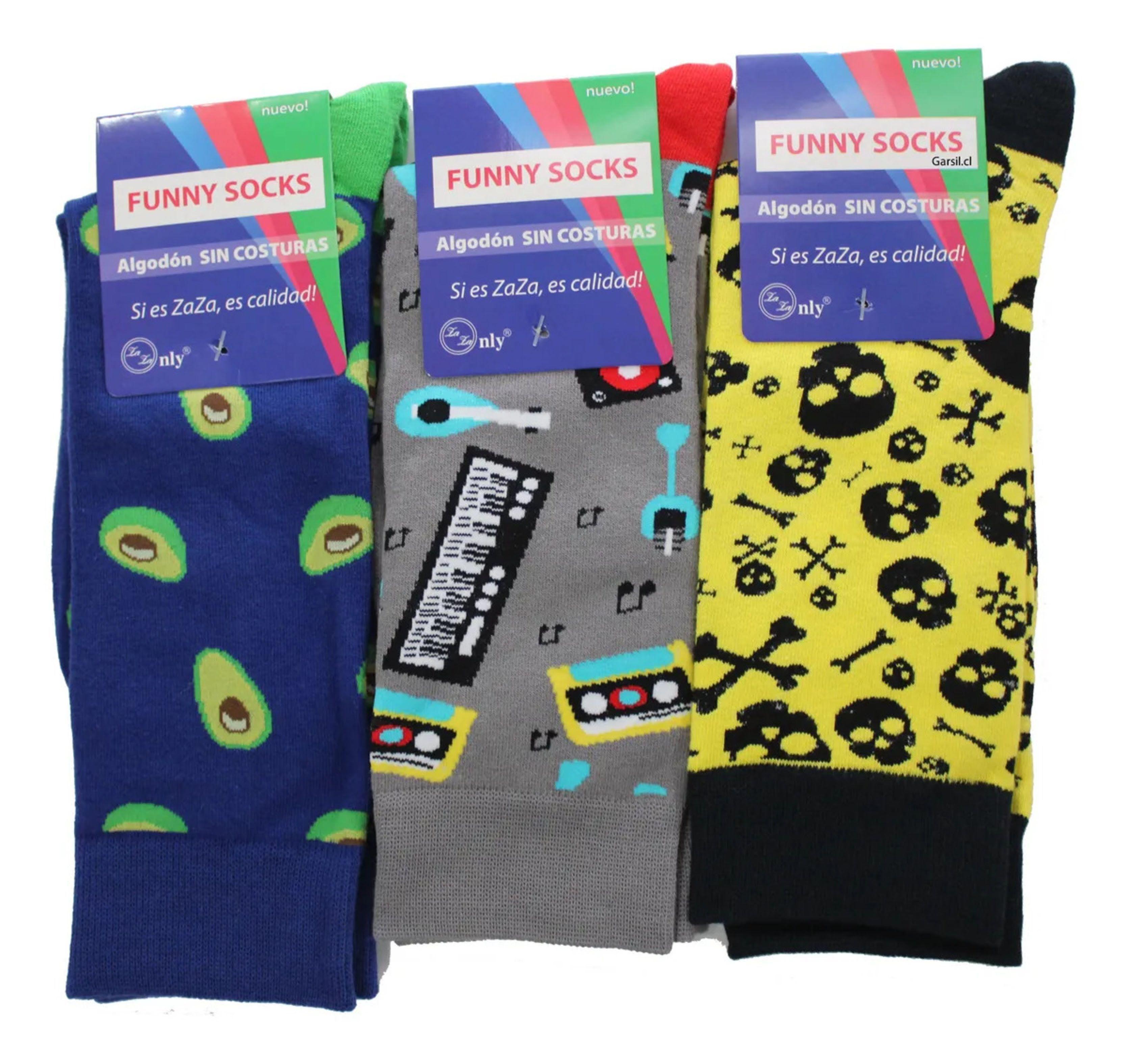 Calcetas Calcetines Con Diseños Surtidos Unisex - Algodón - Docena-0