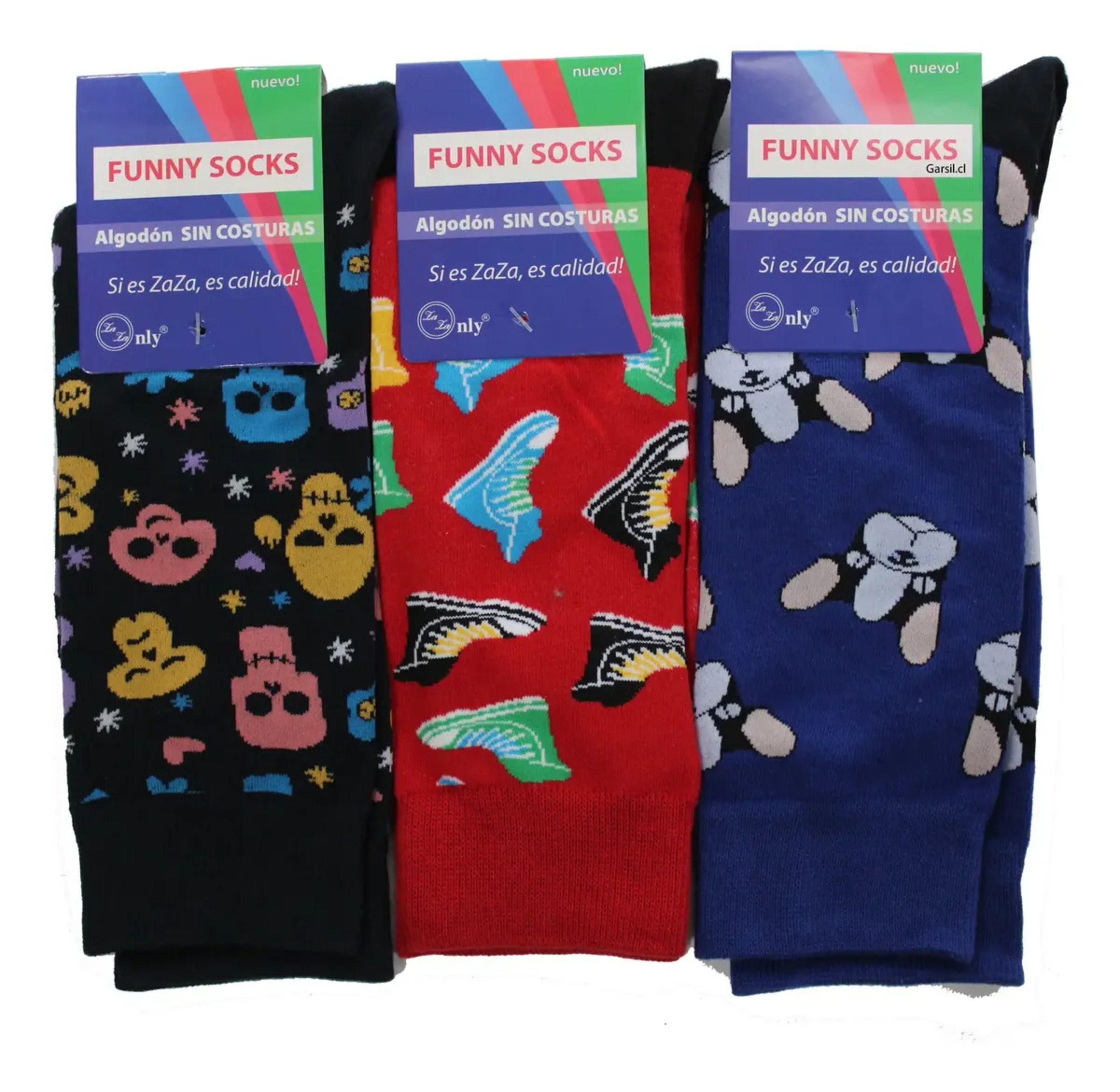 Calcetas Calcetines Con Diseños Surtidos Unisex - Algodón - Docena-1