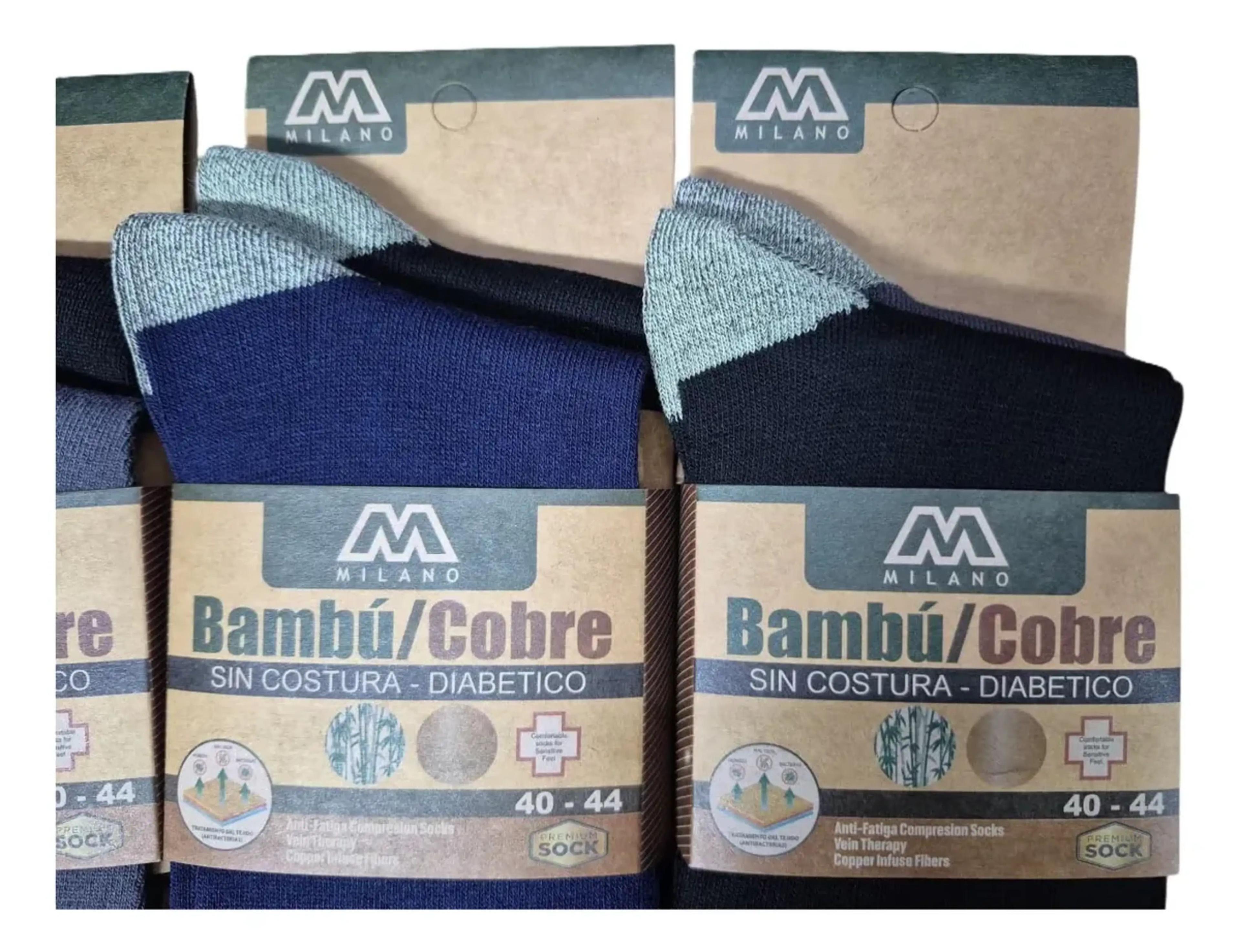 x6 Calcetin De Vestir Sin Costura Fibra De Cobre Y Bamb-4