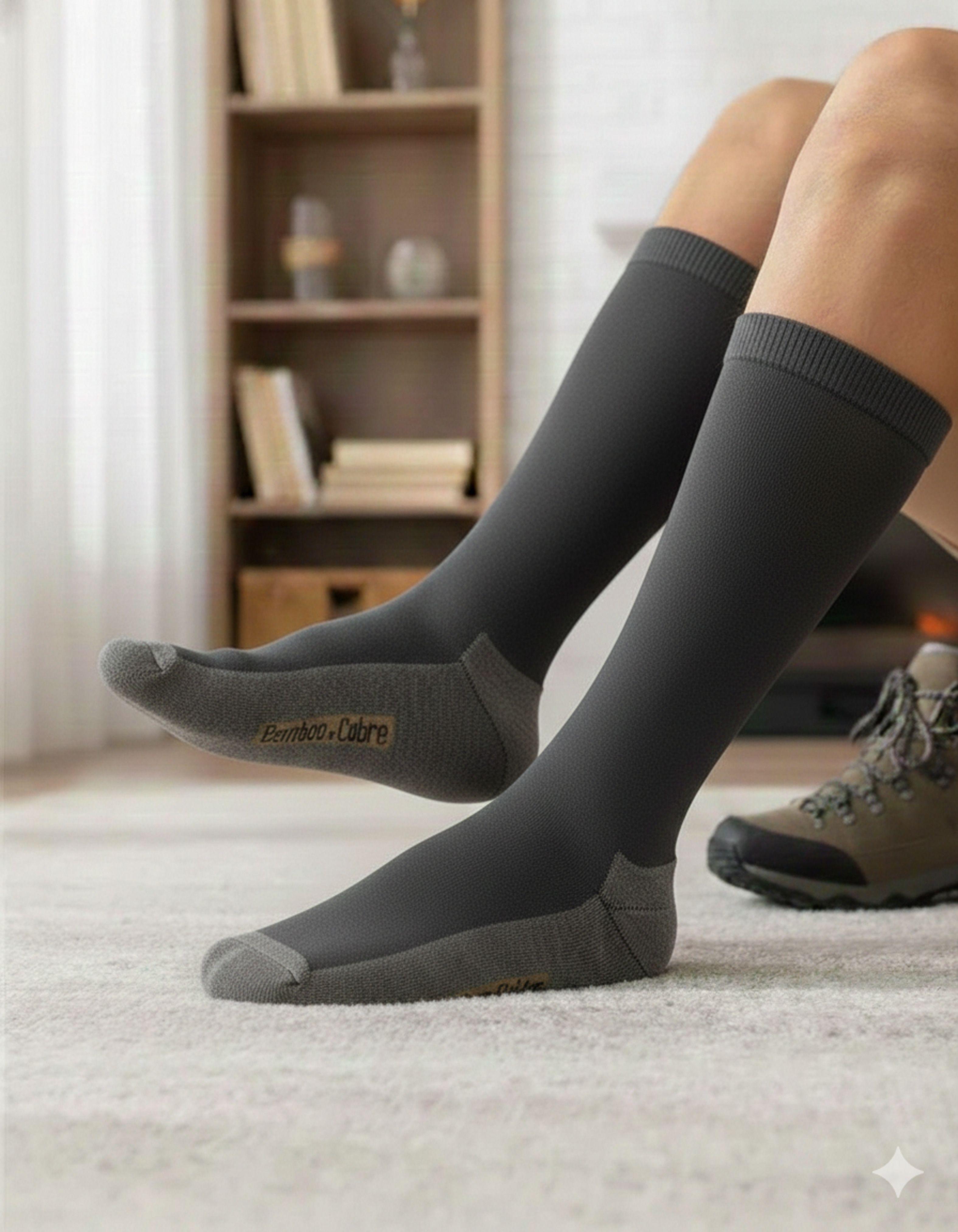 x3 Calcetines De Vestir Hombre Con Cobre Y Bambú - Sin Costuras-3