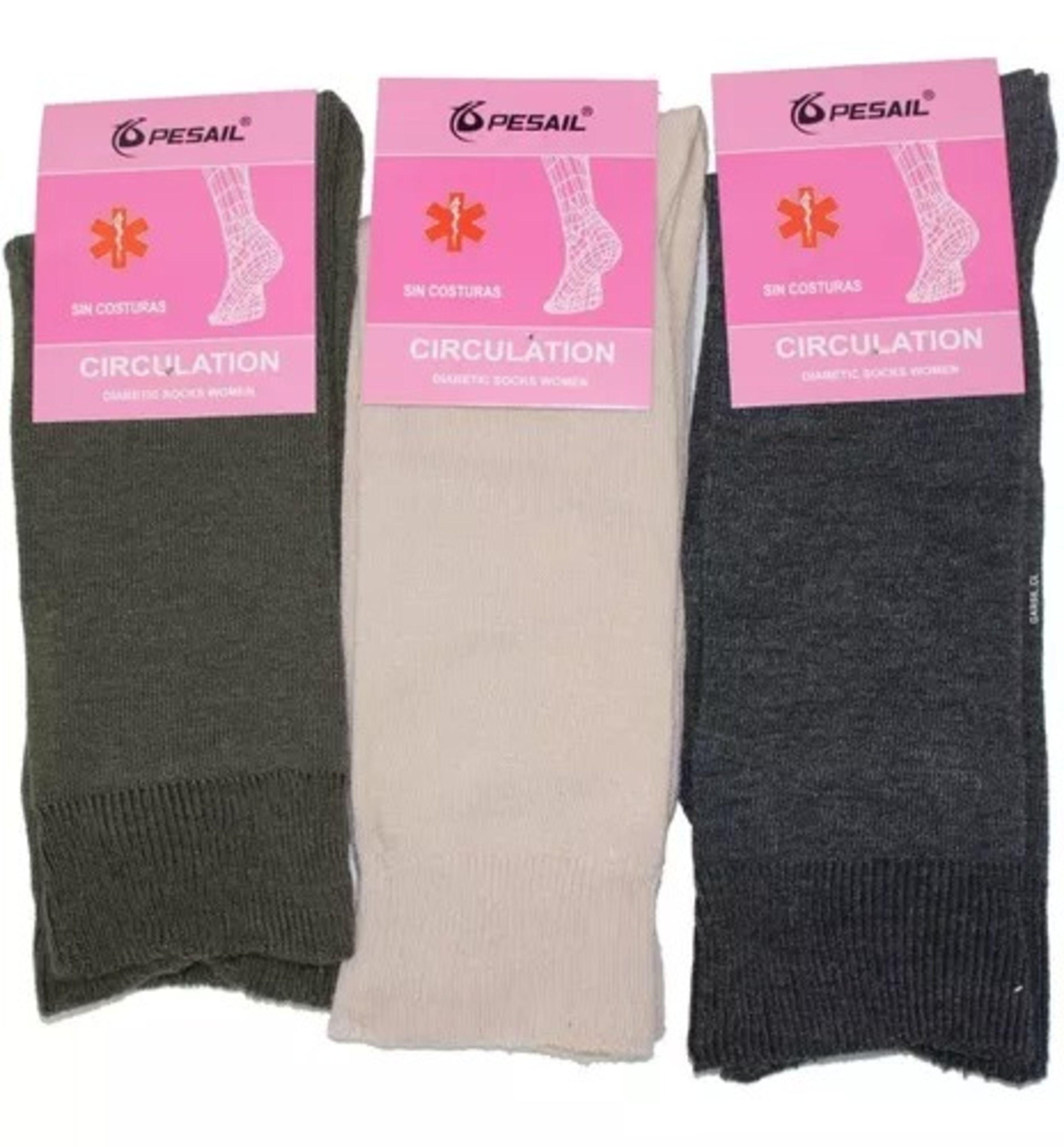 Calcetines Mujer Diabético Algodón - Sin Costuras - Docena-2