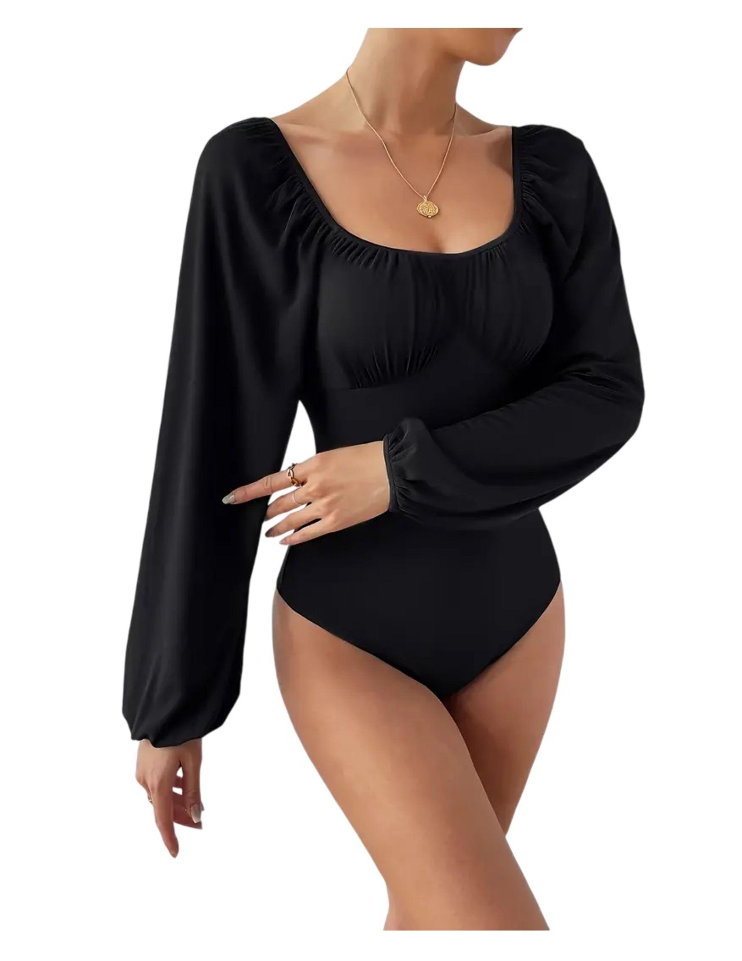 Body Para Mujer De Manga Larga Y Ancha-1