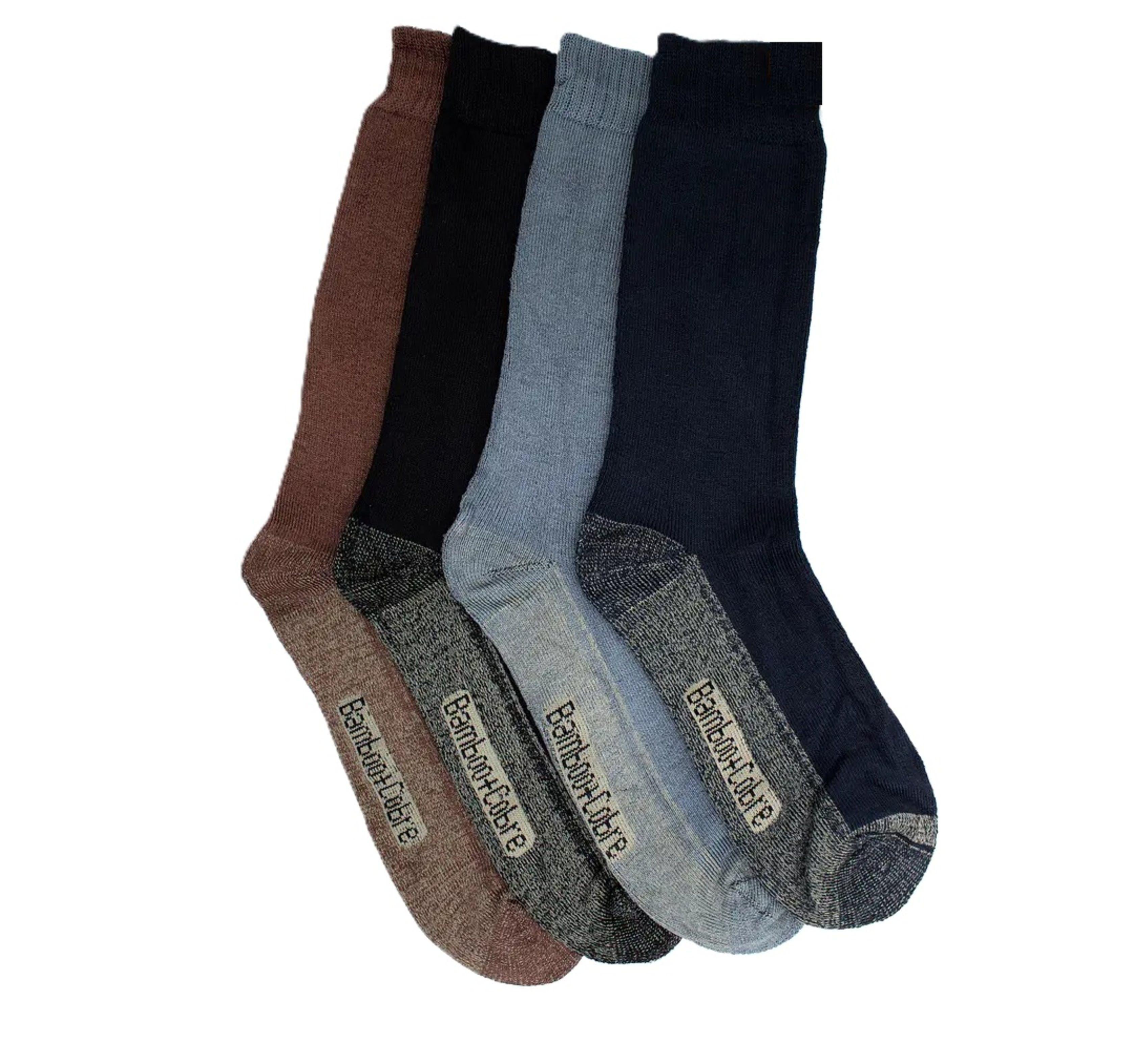 Calcetín Grueso Con Fibra De Bambú + Cobre Para Hombre - Sin Costura - TRIPACK-0