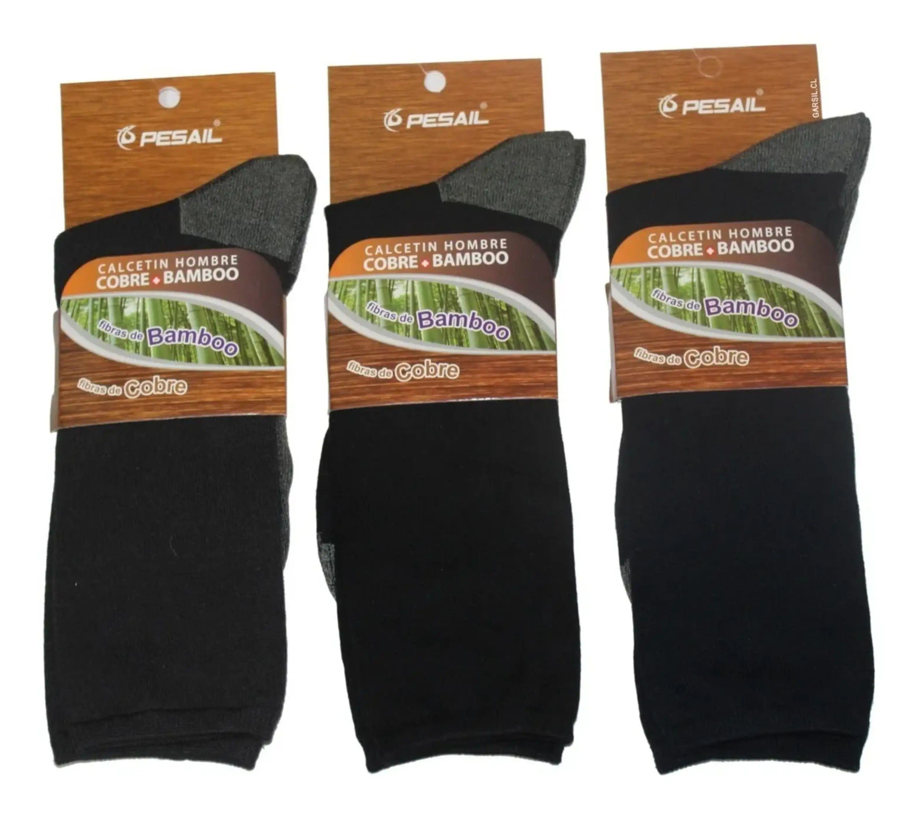 x3 Calcetines Para Hombre Diabético Cobre + Bambu-0